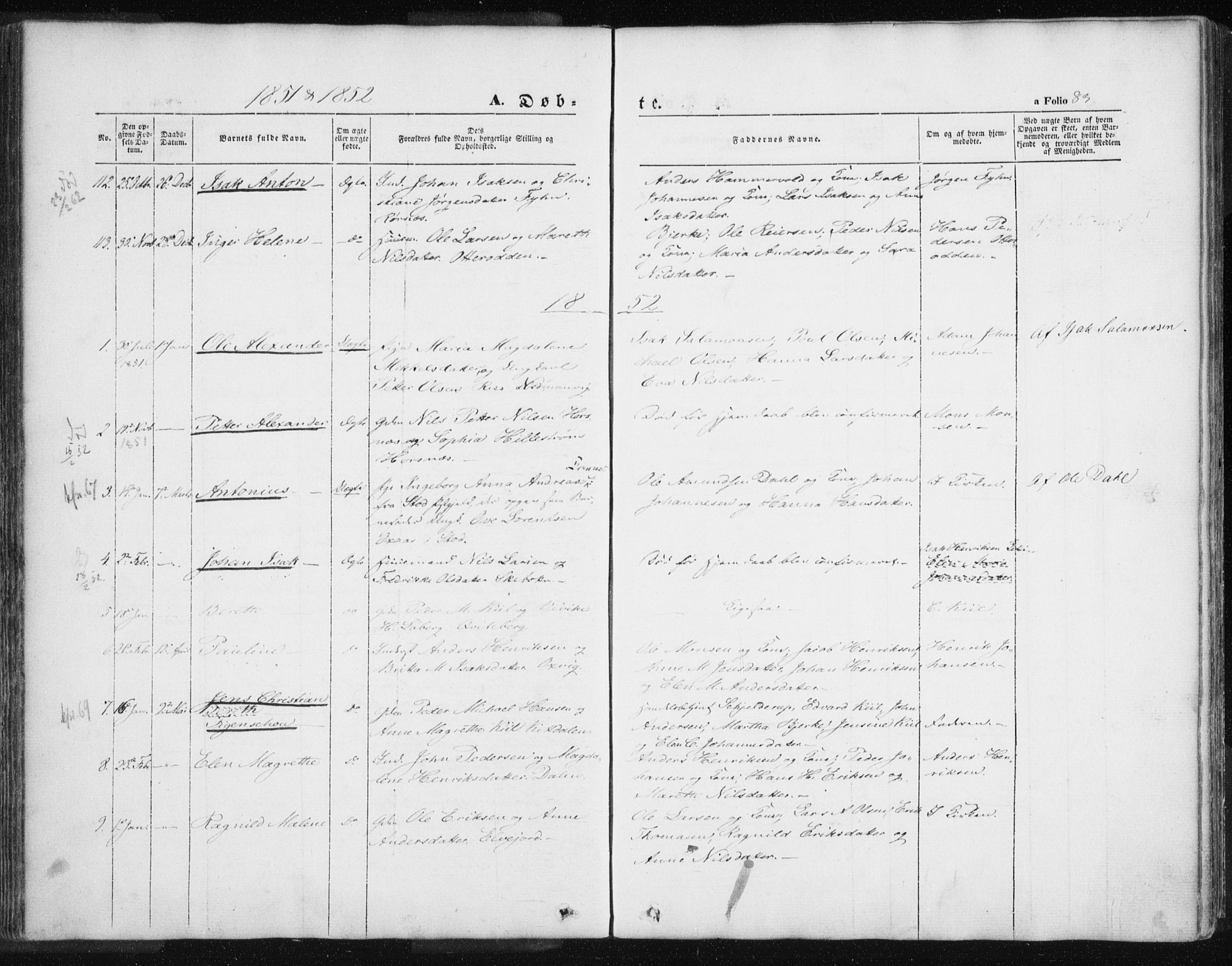 Lyngen sokneprestembete, SATØ/S-1289/H/He/Hea/L0004kirke: Parish register (official) no. 4, 1839-1858, p. 83