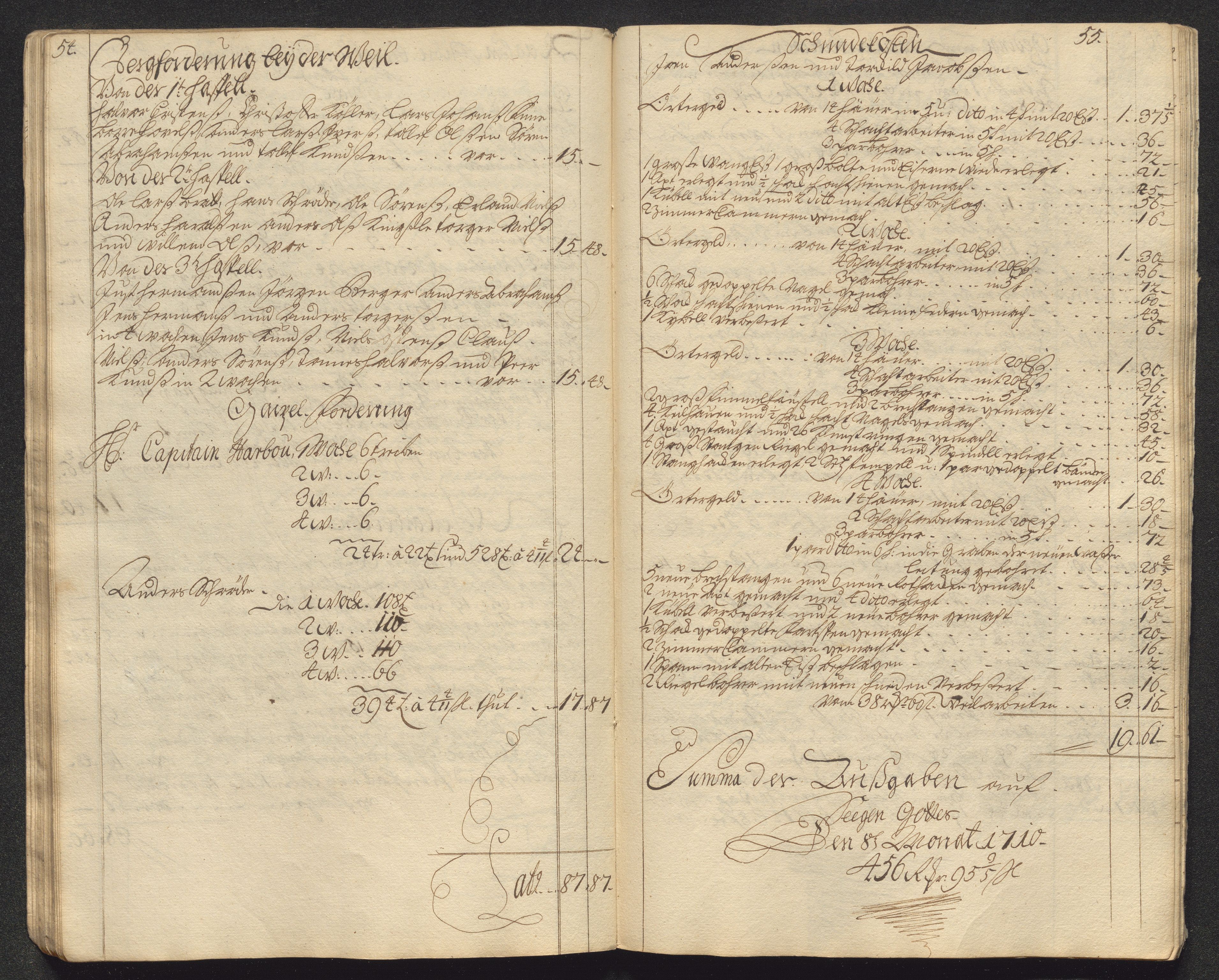 Kongsberg Sølvverk 1623-1816, AV/SAKO-EA-3135/001/D/Dc/Dcd/L0099: Utgiftsregnskap for gruver m.m., 1710, p. 356