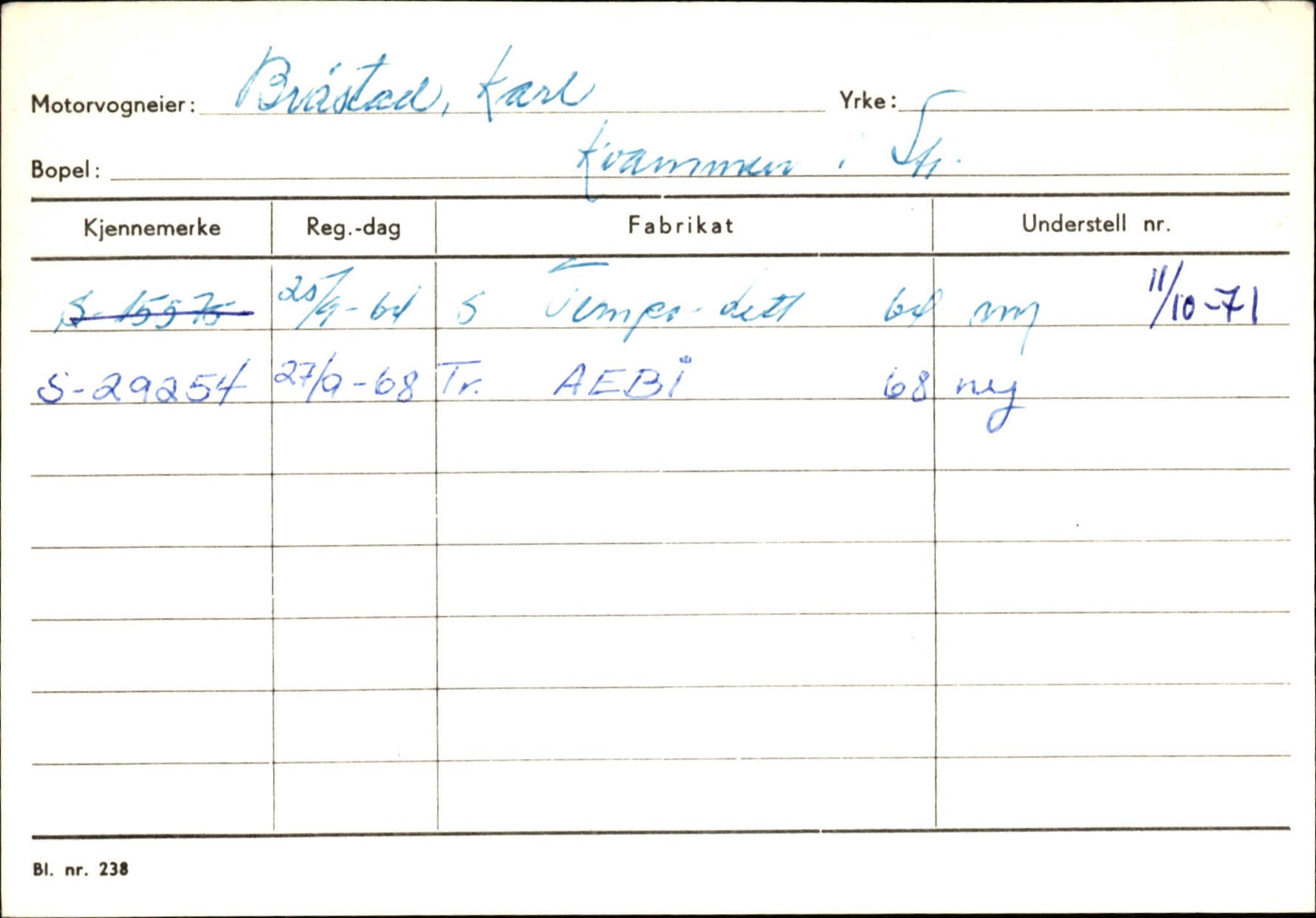 Statens vegvesen, Sogn og Fjordane vegkontor, SAB/A-5301/4/F/L0132: Eigarregister Askvoll A-Å. Balestrand A-Å, 1945-1975, p. 137