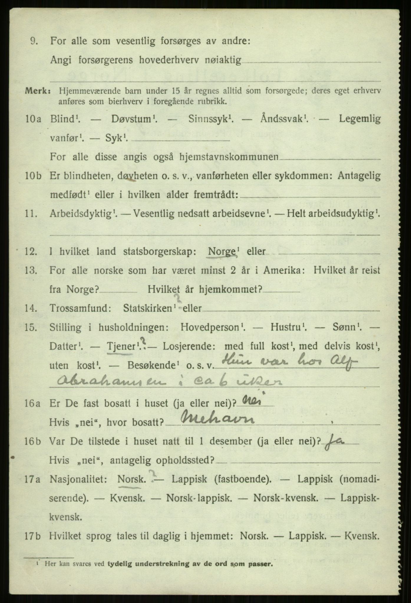 SATØ, 1920 census for Balsfjord, 1920, p. 5890