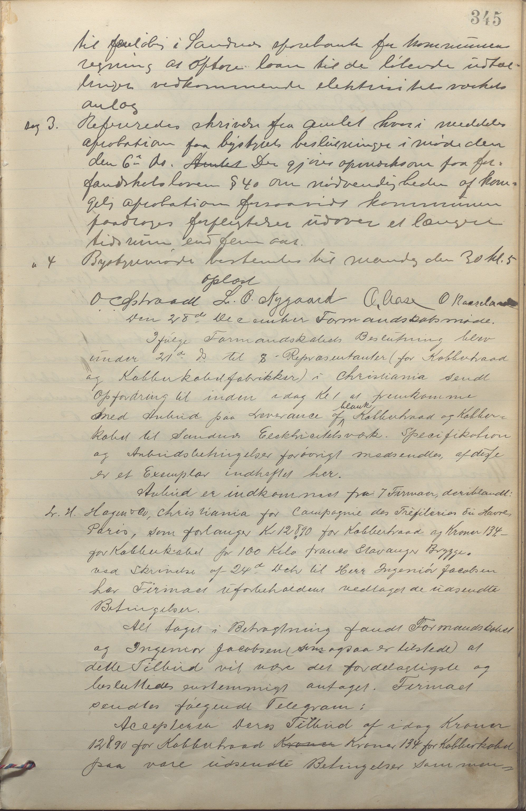 Sandnes kommune - Formannskapet og Bystyret, IKAR/K-100188/Aa/L0006: Møtebok, 1902-1909, p. 345