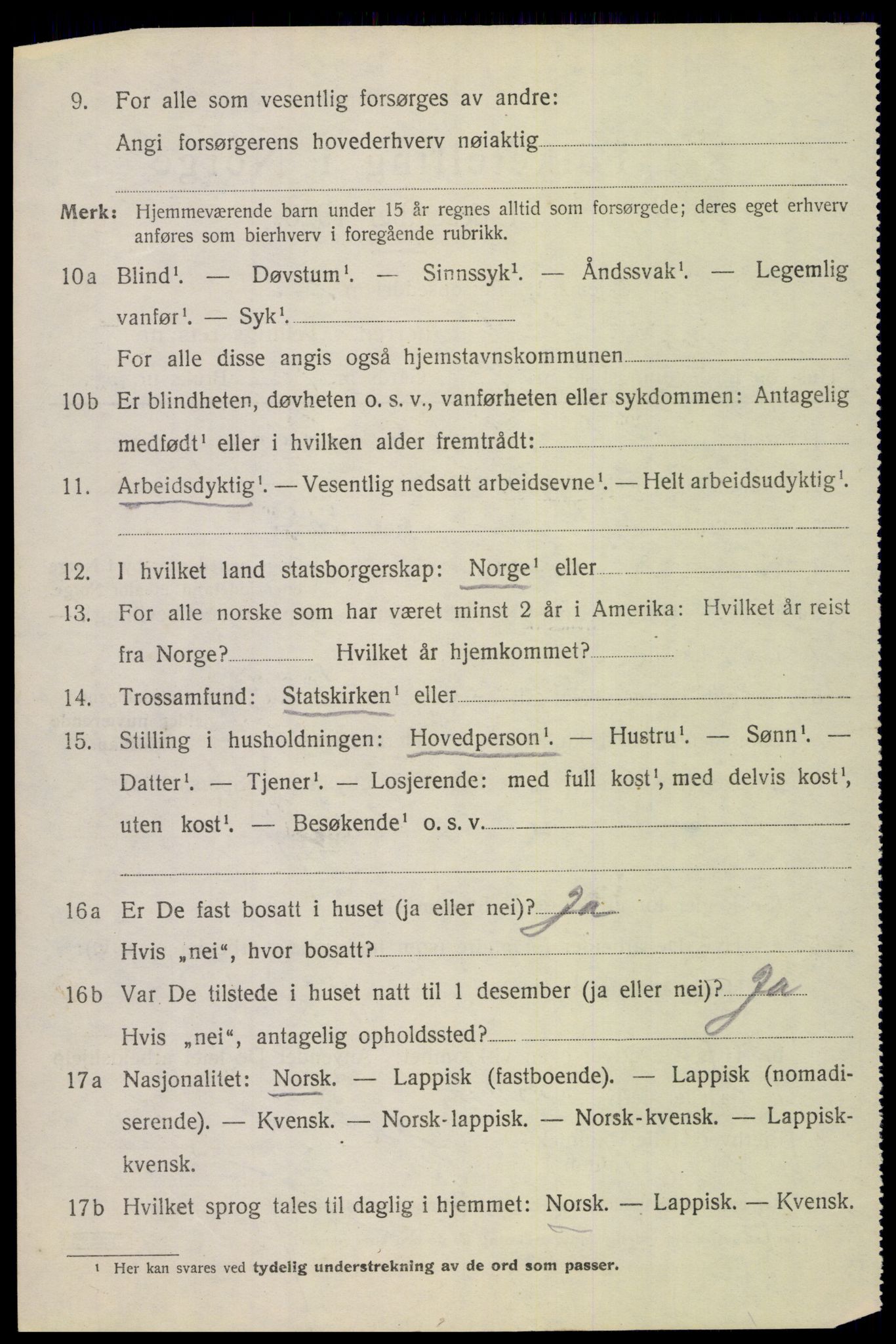 SAT, 1920 census for Skjerstad, 1920, p. 1476