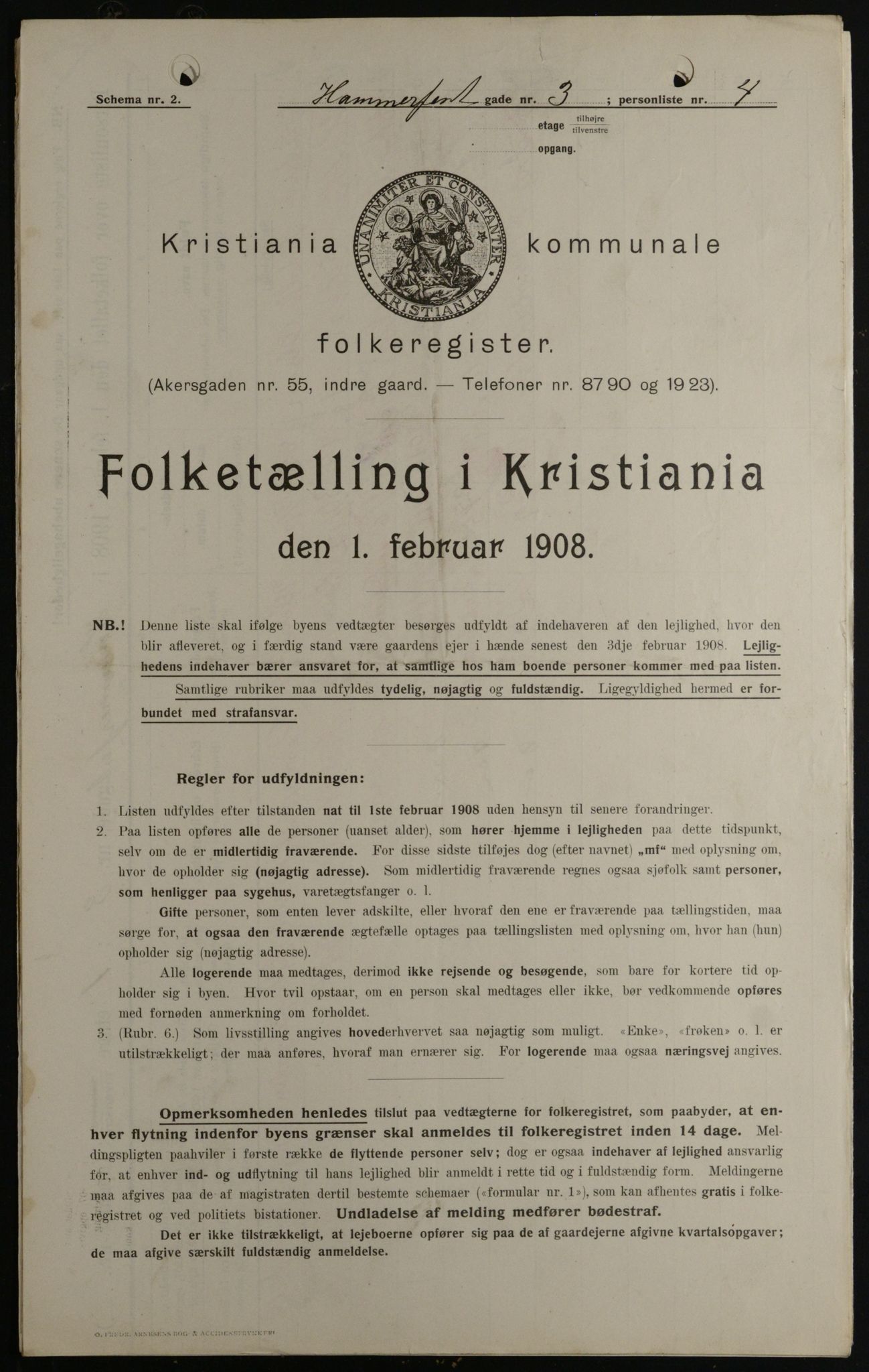 OBA, Municipal Census 1908 for Kristiania, 1908, p. 30866