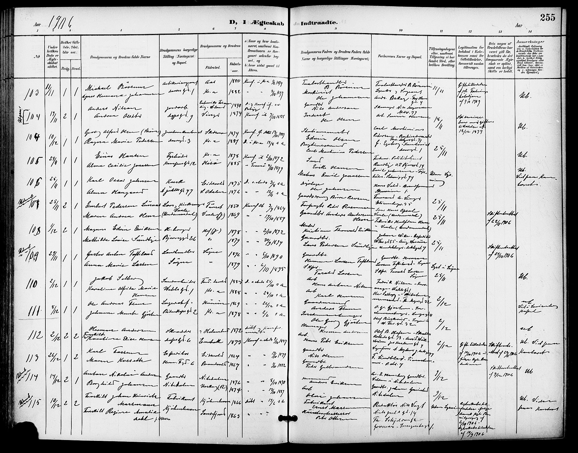 Gamle Aker prestekontor Kirkebøker, AV/SAO-A-10617a/F/L0012: Parish register (official) no. 12, 1898-1910, p. 255