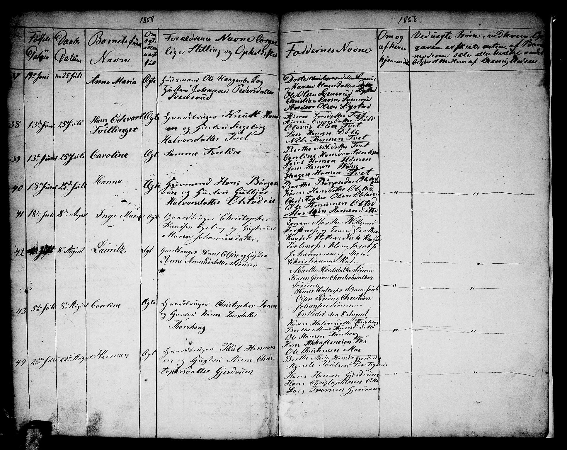 Gjerdrum prestekontor Kirkebøker, AV/SAO-A-10412b/G/Ga/L0003: Parish register (copy) no. I 3, 1851-1858, p. 138-139