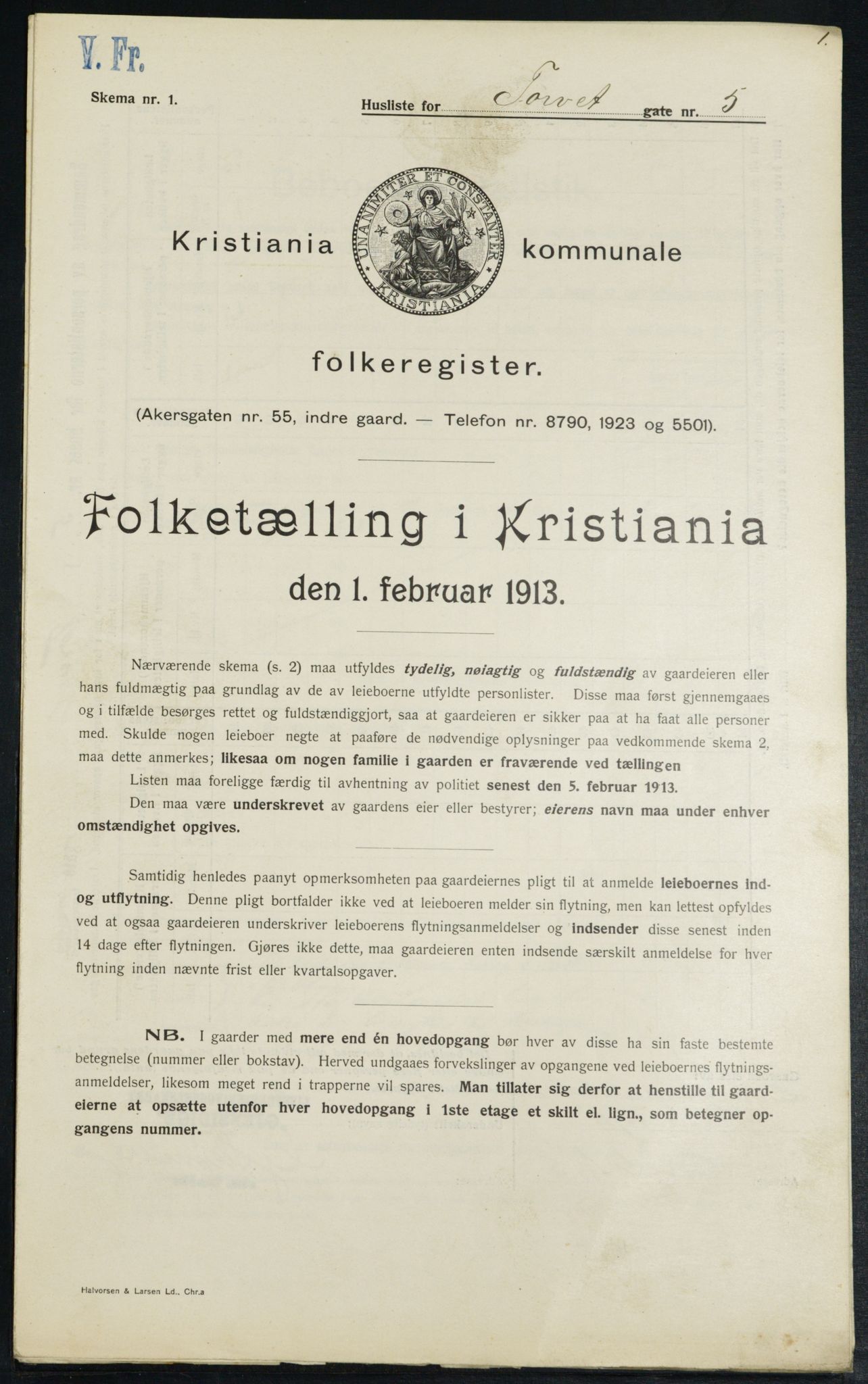 OBA, Municipal Census 1913 for Kristiania, 1913, p. 103688