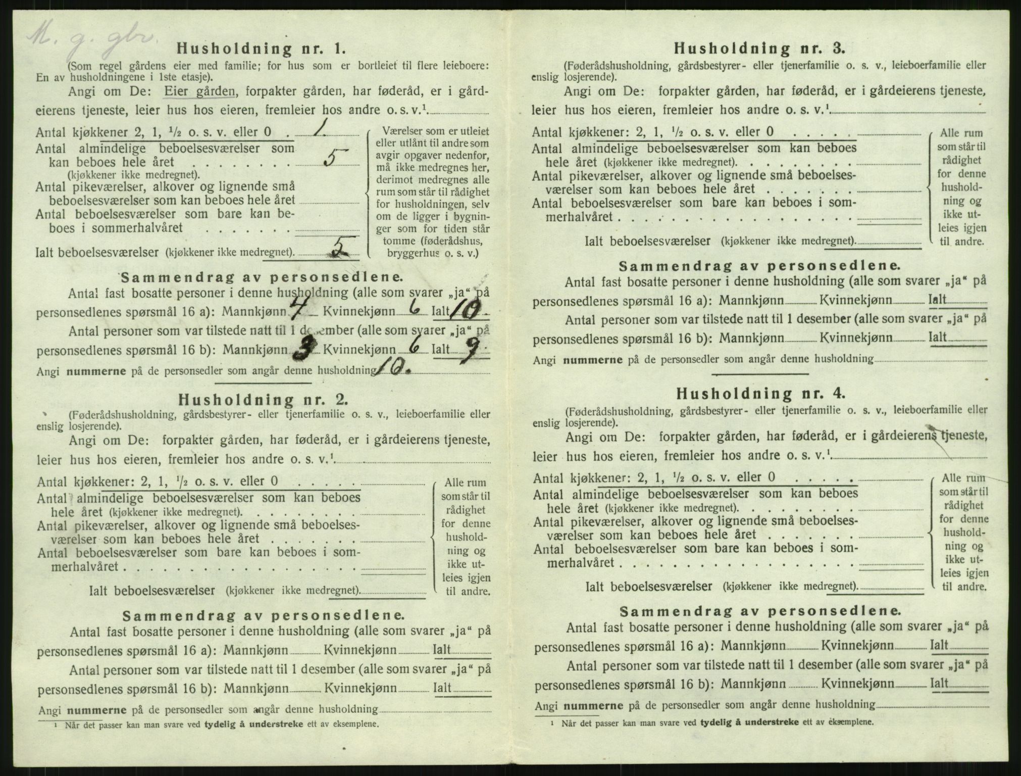 SAT, 1920 census for Kvernes, 1920, p. 130