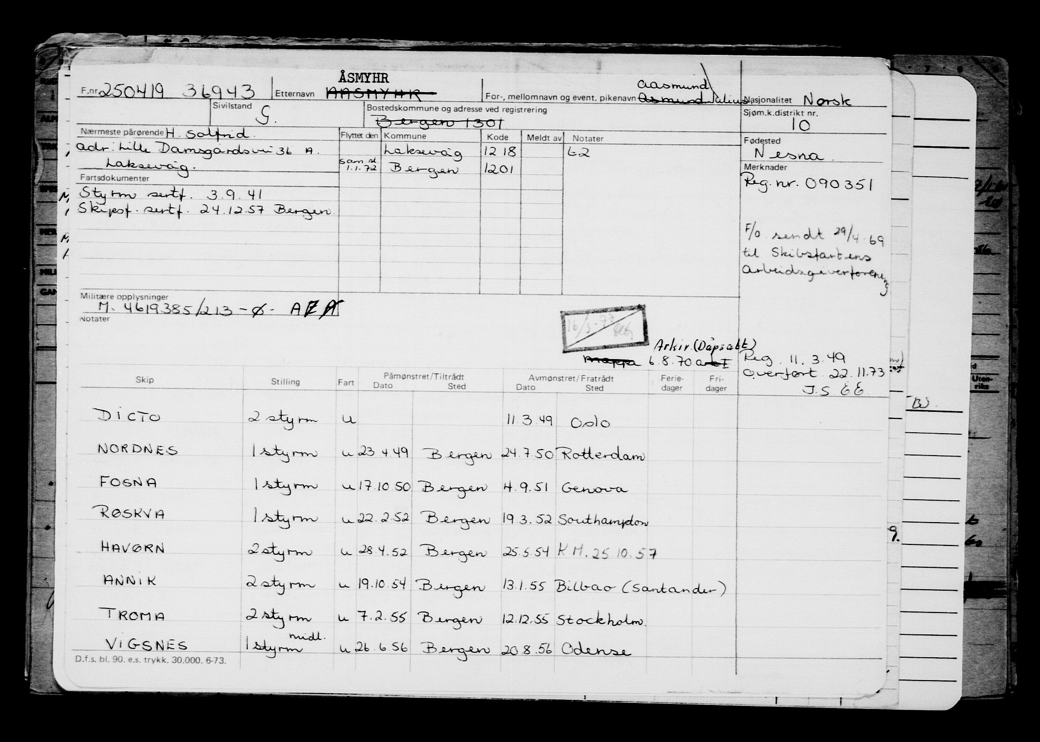 Direktoratet for sjømenn, AV/RA-S-3545/G/Gb/L0168: Hovedkort, 1919, p. 236