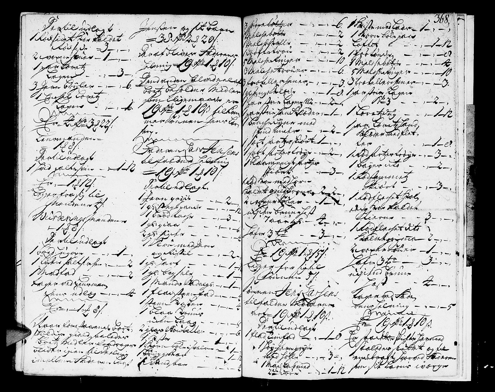 Larvik sorenskriveri, AV/SAKO-A-83/H/Hd/Hda/L0007a: Skifteprotokoll, 1720-1729, p. 367b-368a