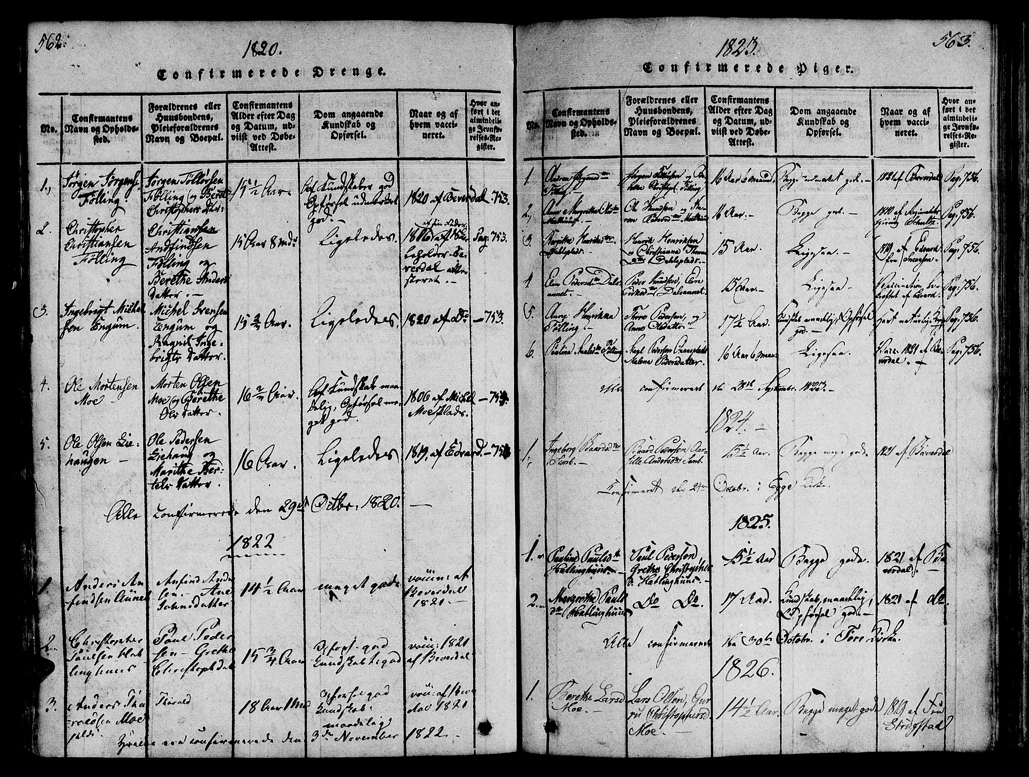 Ministerialprotokoller, klokkerbøker og fødselsregistre - Nord-Trøndelag, SAT/A-1458/746/L0441: Parish register (official) no. 746A03 /4, 1816-1827, p. 562-563