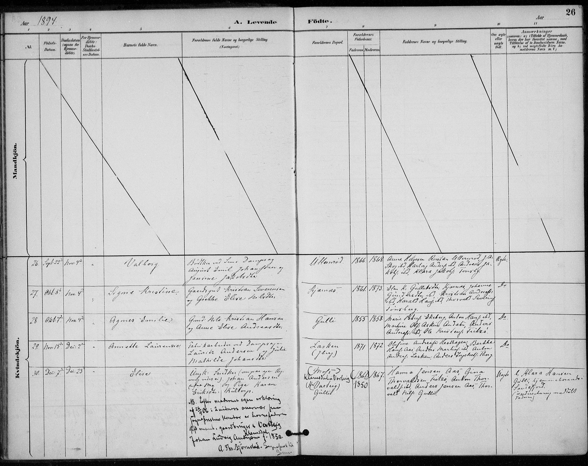 Sem kirkebøker, AV/SAKO-A-5/F/Fa/L0011: Parish register (official) no. I 11, 1888-1904, p. 26