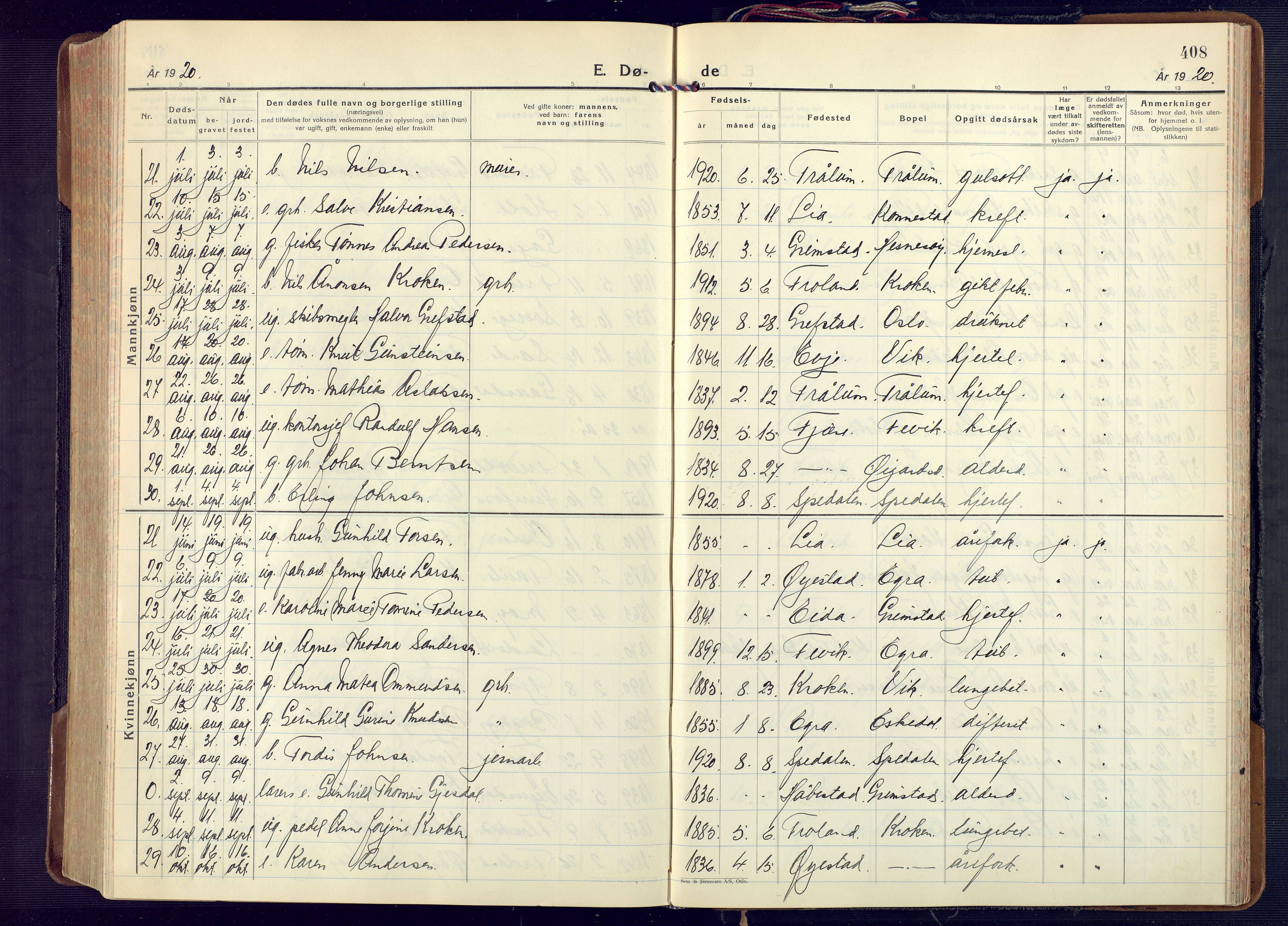 Fjære sokneprestkontor, AV/SAK-1111-0011/F/Fa/L0004: Parish register (official) no. A 4, 1902-1925, p. 408