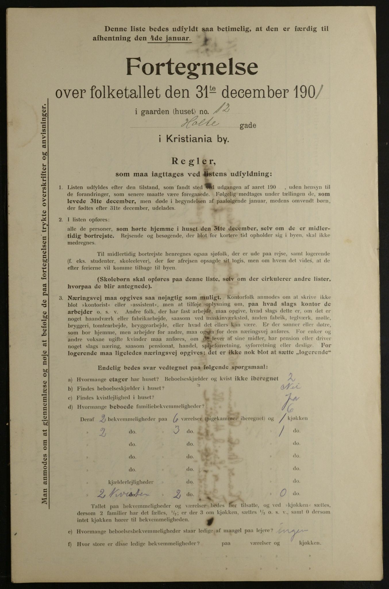 OBA, Municipal Census 1901 for Kristiania, 1901, p. 6499