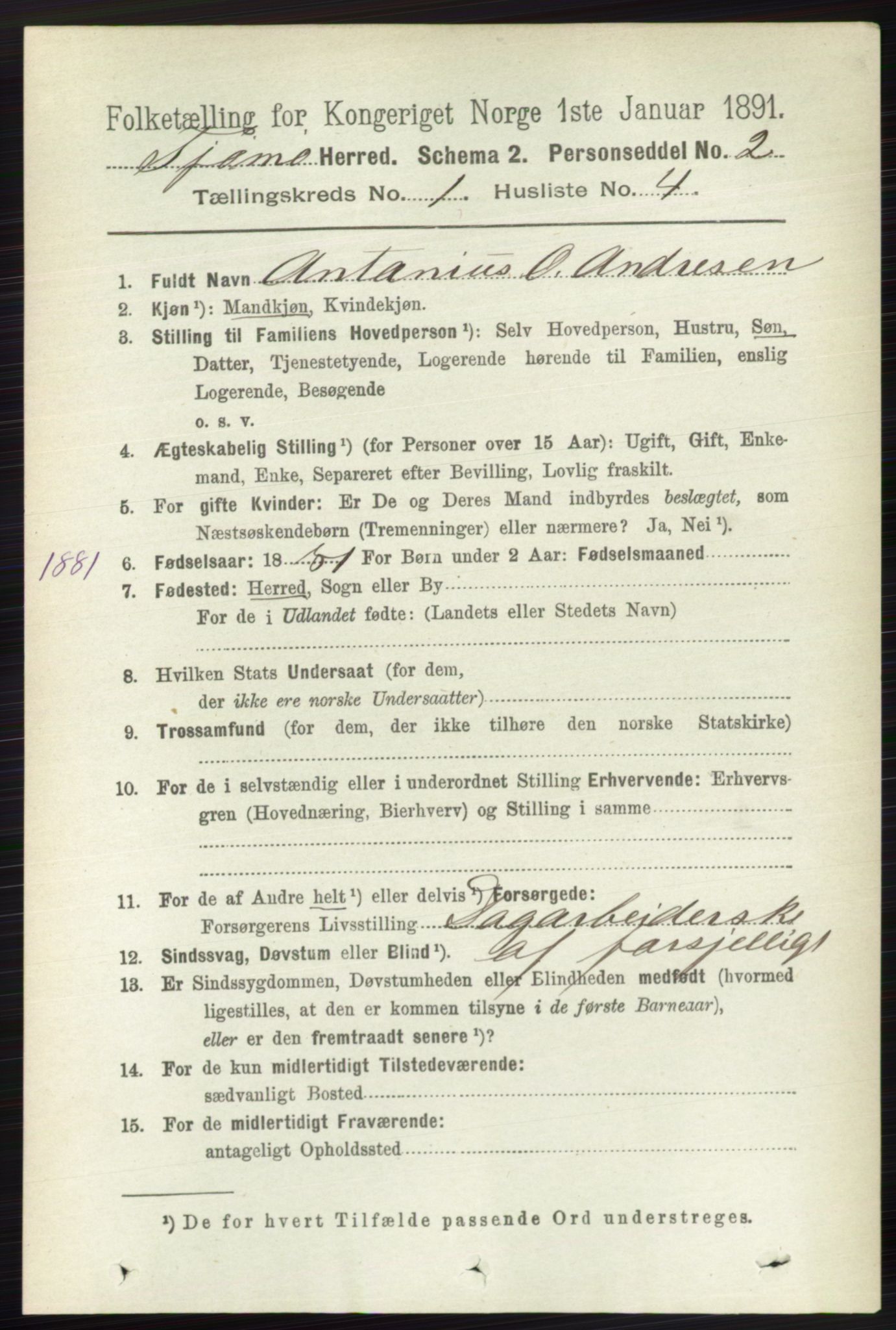 RA, 1891 census for 0723 Tjøme, 1891, p. 92