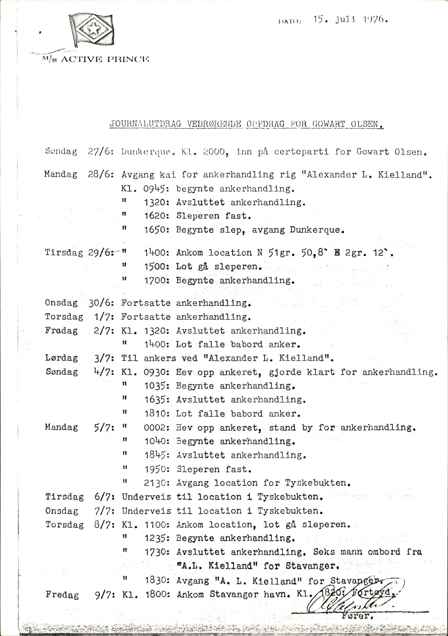 Pa 1503 - Stavanger Drilling AS, AV/SAST-A-101906/2/E/Eb/Eba/L0004: Sak og korrespondanse, 1976-1980