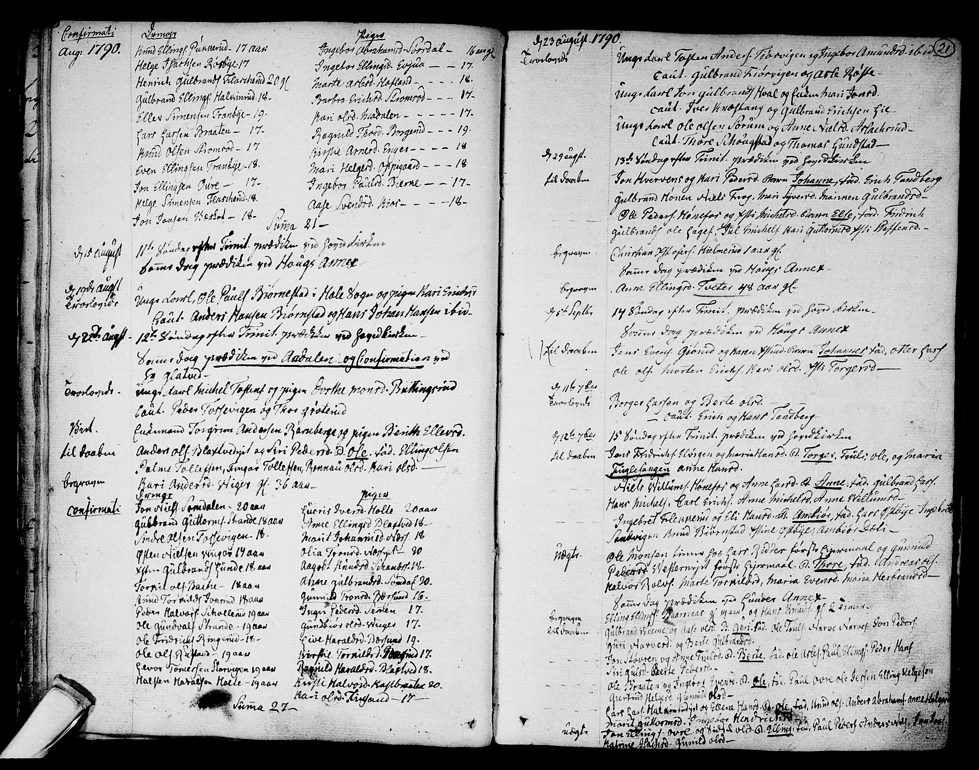 Norderhov kirkebøker, SAKO/A-237/F/Fa/L0006: Parish register (official) no. 6, 1789-1811, p. 21