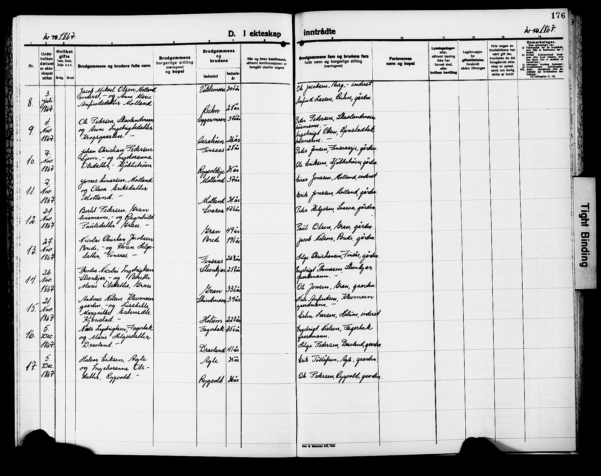 Ministerialprotokoller, klokkerbøker og fødselsregistre - Nord-Trøndelag, AV/SAT-A-1458/749/L0485: Parish register (official) no. 749D01, 1857-1872, p. 176