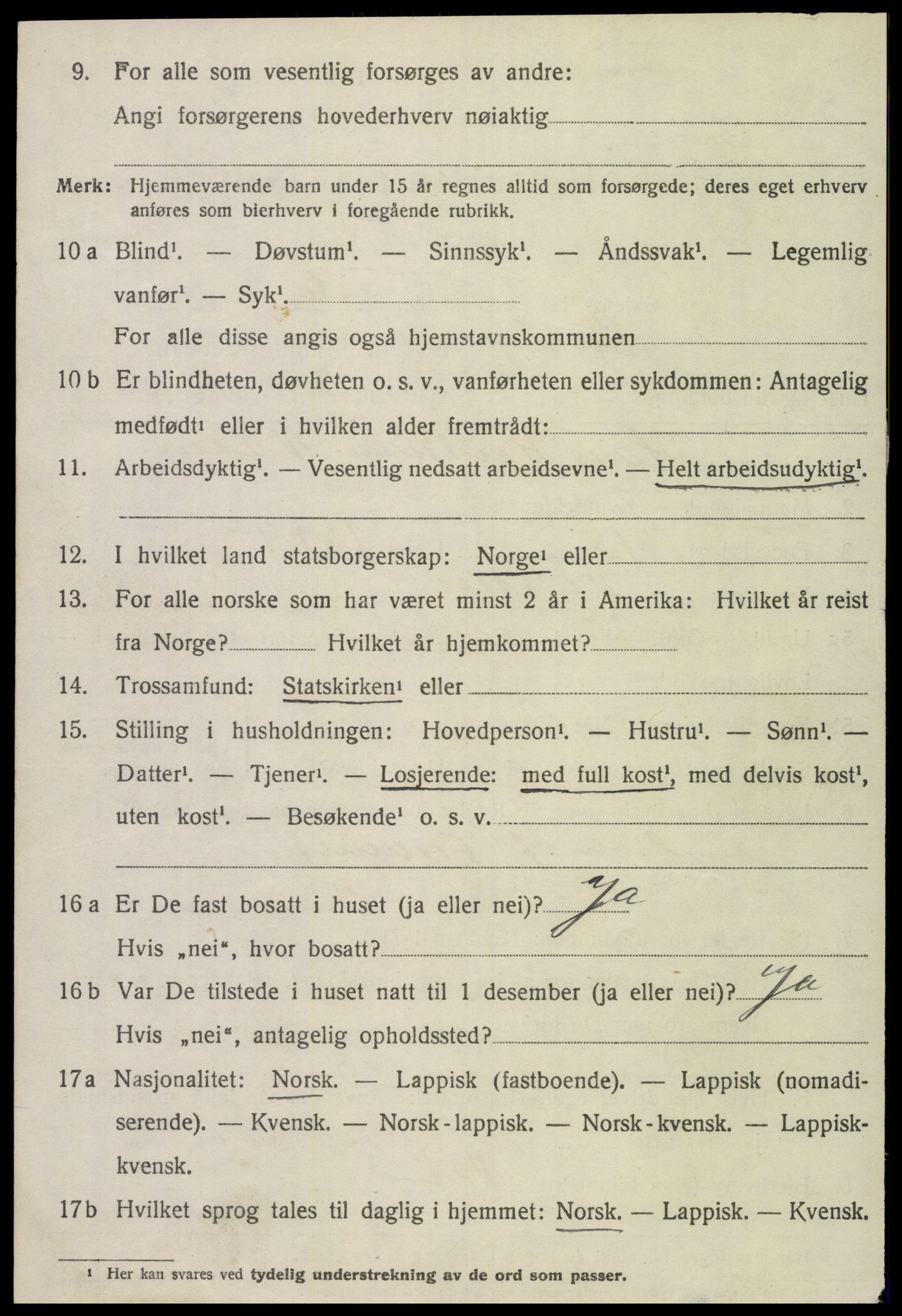 SAT, 1920 census for Lurøy, 1920, p. 3594