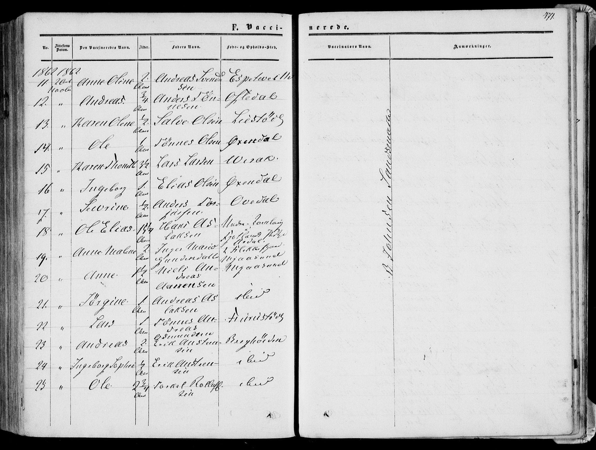 Bakke sokneprestkontor, AV/SAK-1111-0002/F/Fa/Faa/L0006: Parish register (official) no. A 6, 1855-1877, p. 471