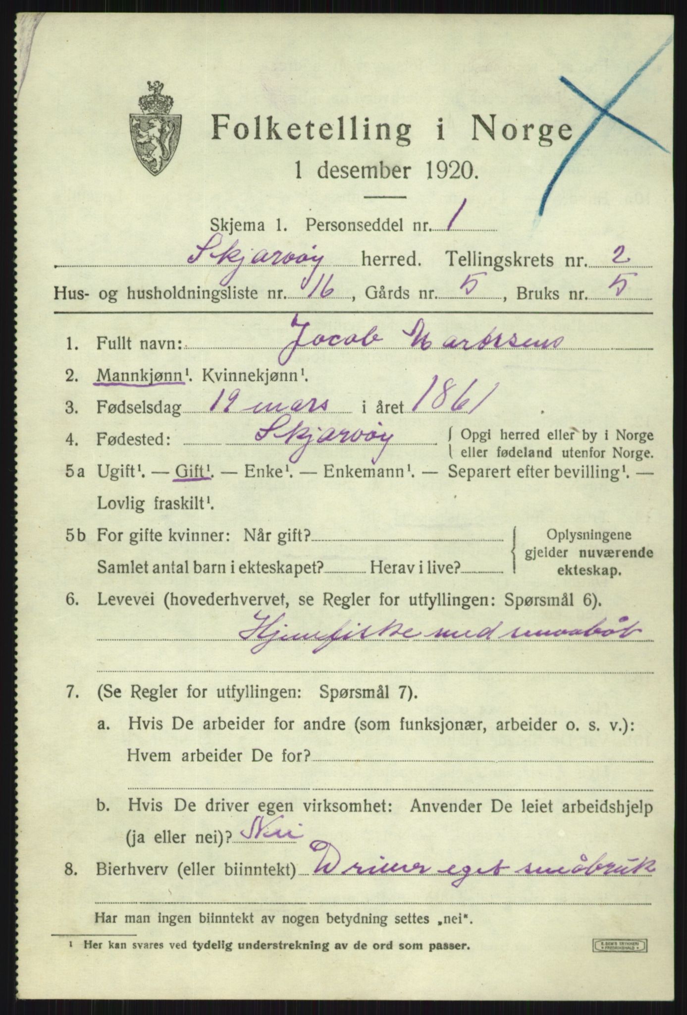 SATØ, 1920 census for Skjervøy, 1920, p. 1679