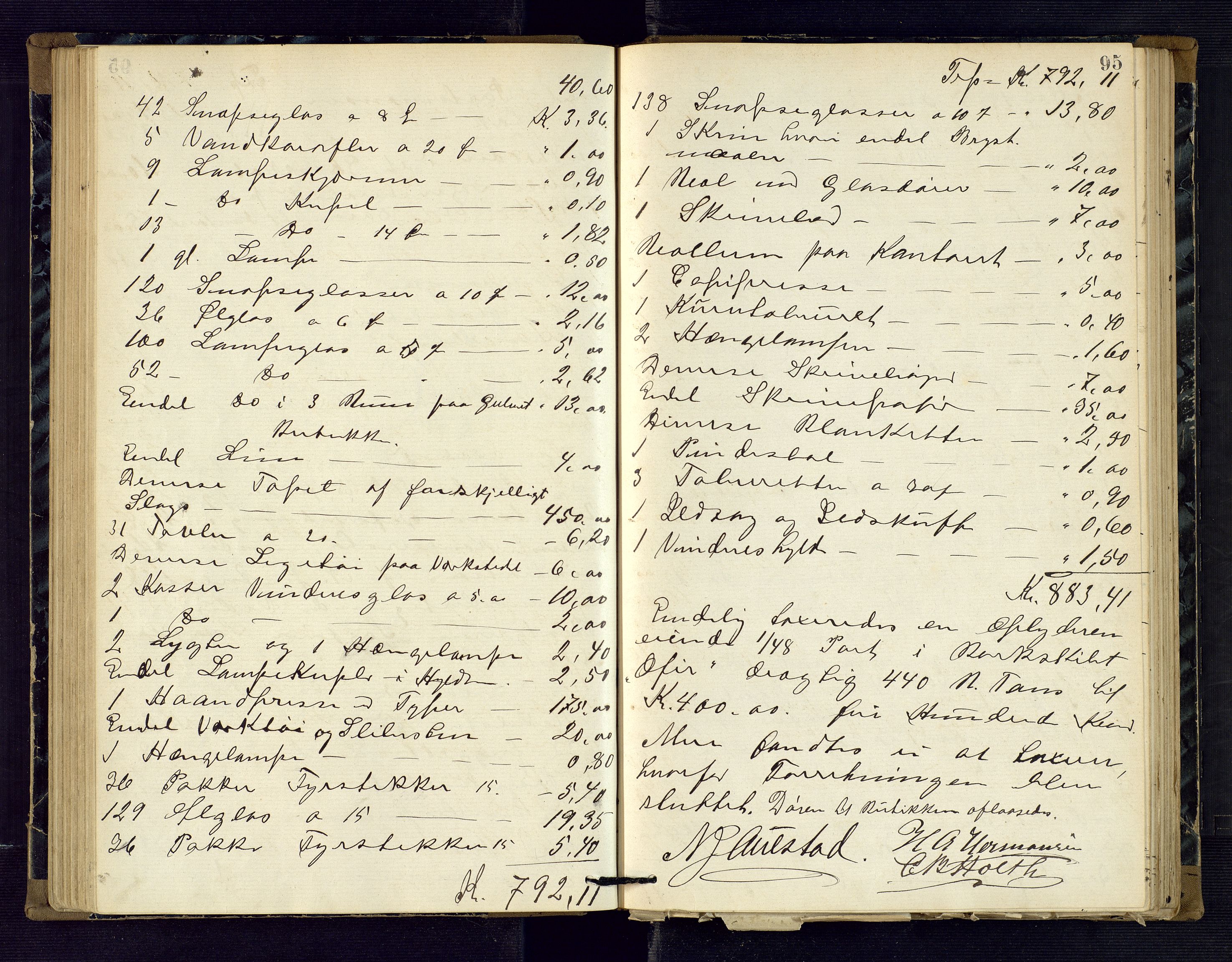 Risør byfogd, AV/SAK-1222-0005/H/Hc/L0004: Skifteprotokoll nr. 3B, 1882-1886, p. 95