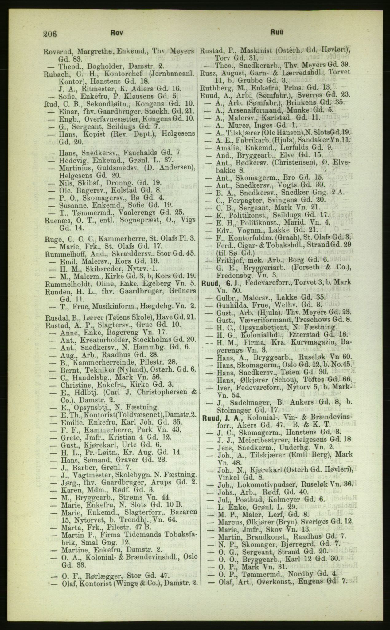 Kristiania/Oslo adressebok, PUBL/-, 1883, p. 206