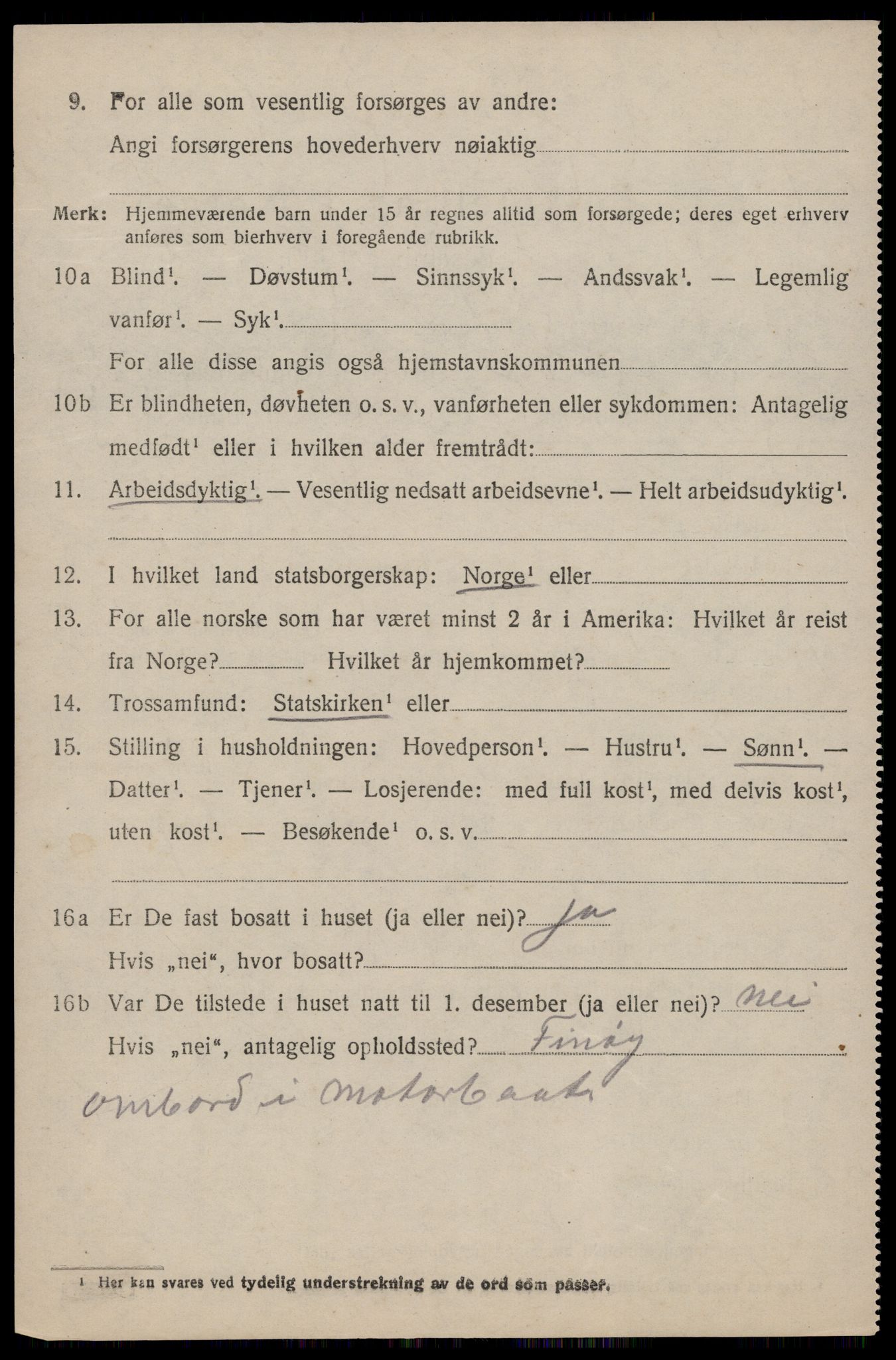 SAST, 1920 census for Hetland, 1920, p. 3832