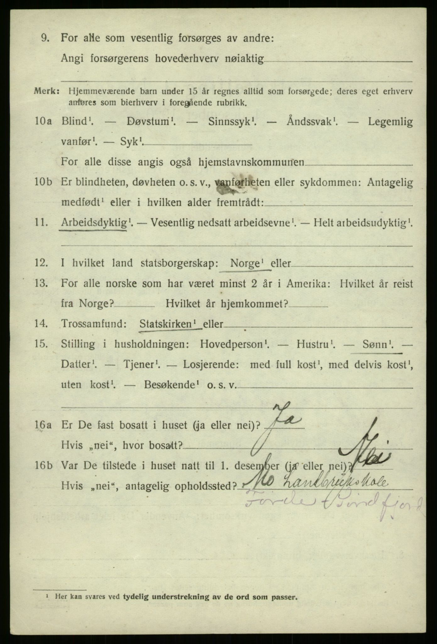 SAB, 1920 census for Davik, 1920, p. 3324