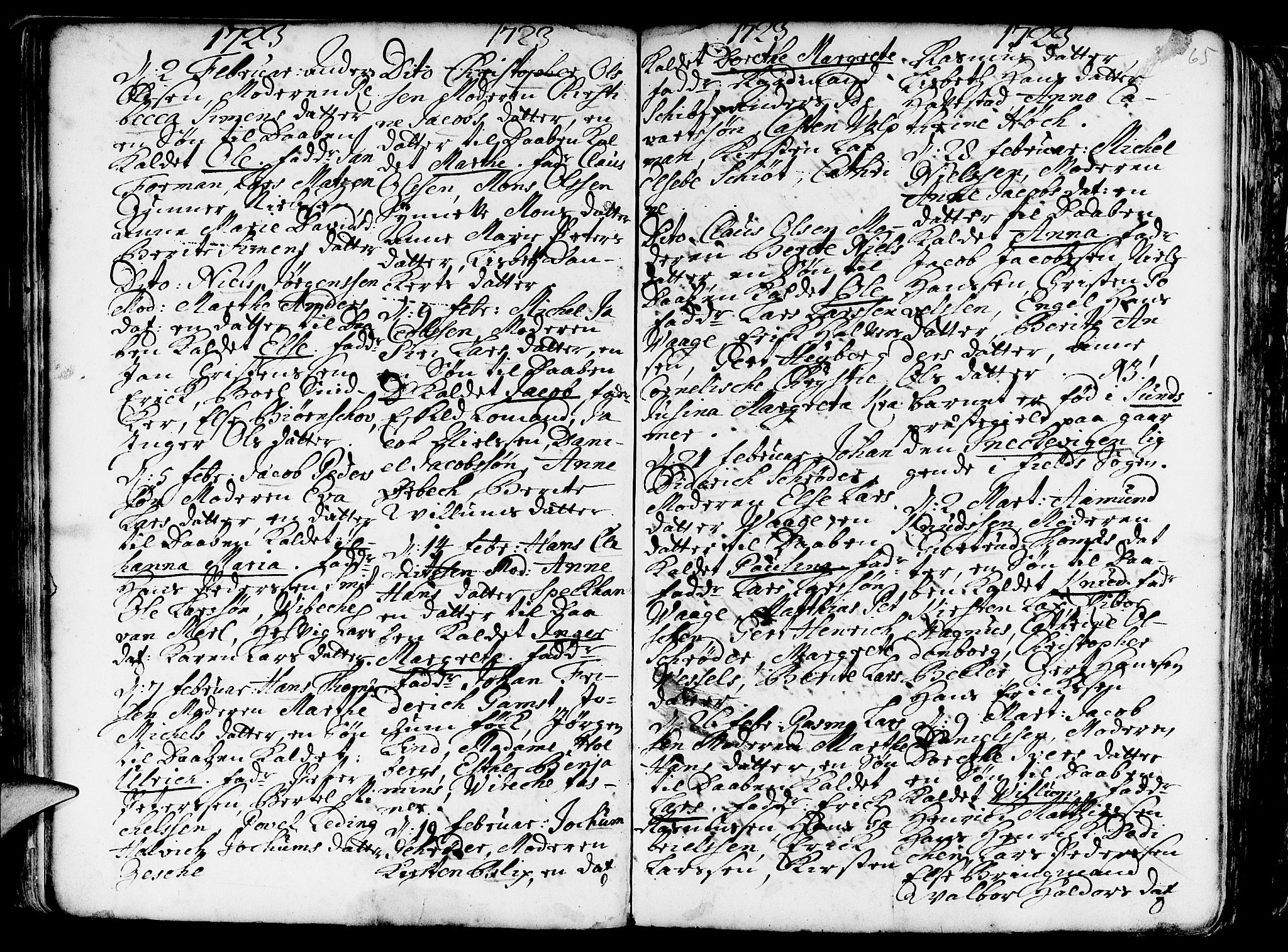 Nykirken Sokneprestembete, AV/SAB-A-77101/H/Haa/L0003: Parish register (official) no. A 3, 1717-1764, p. 65