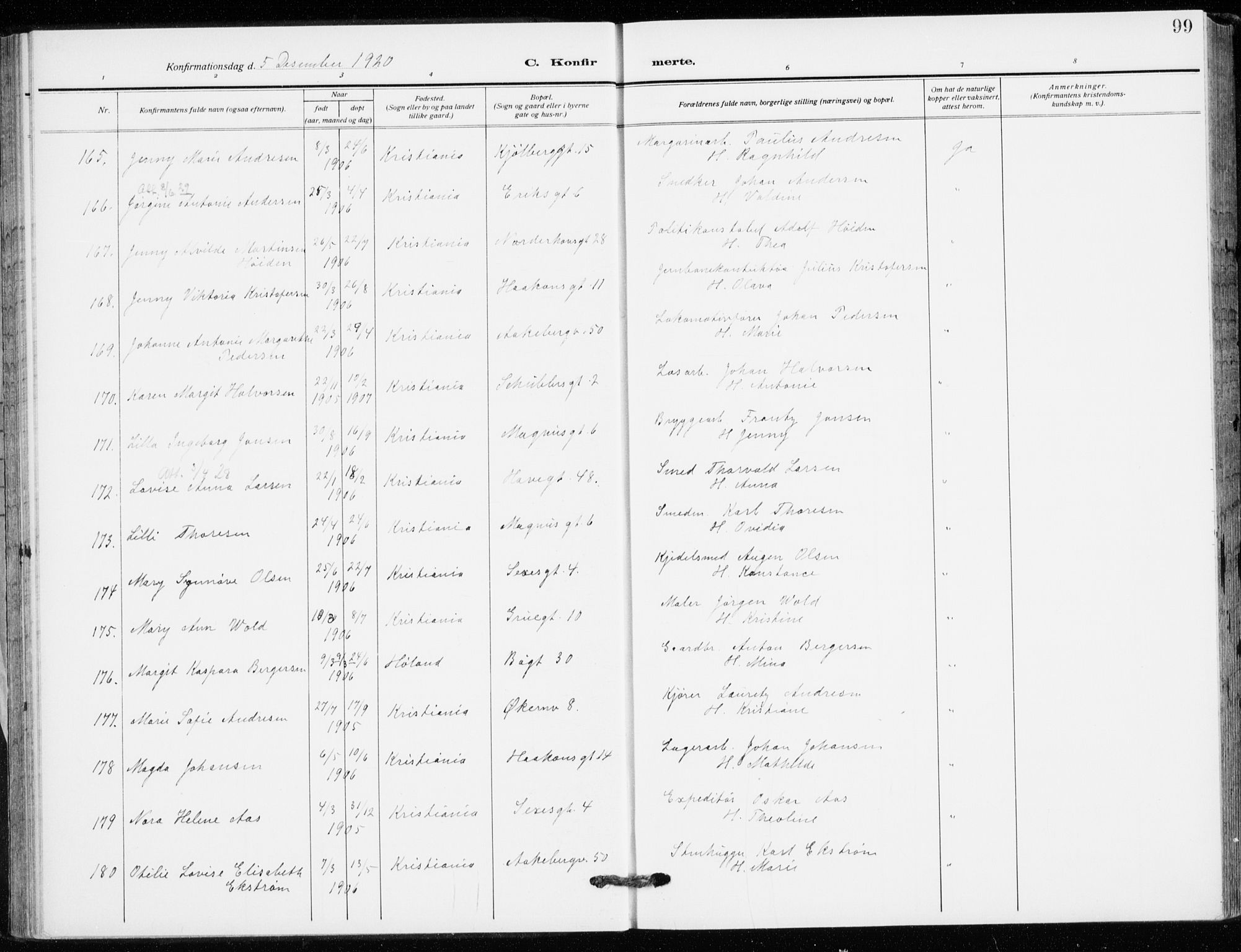 Kampen prestekontor Kirkebøker, AV/SAO-A-10853/F/Fa/L0013: Parish register (official) no. I 13, 1917-1922, p. 99