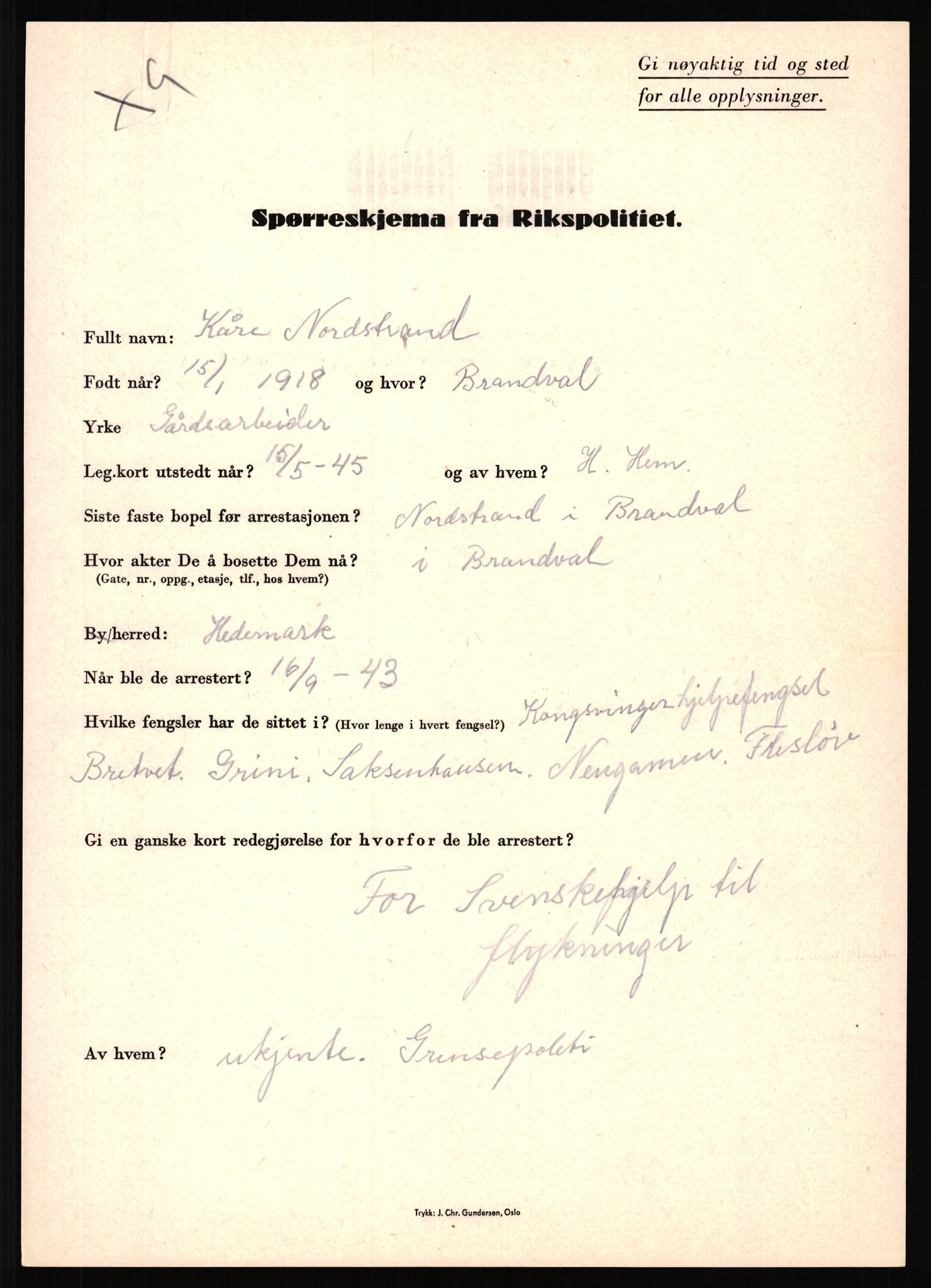 Rikspolitisjefen, AV/RA-S-1560/L/L0012: Mogensen, Øivind - Noraas, Lars, 1940-1945, p. 1058