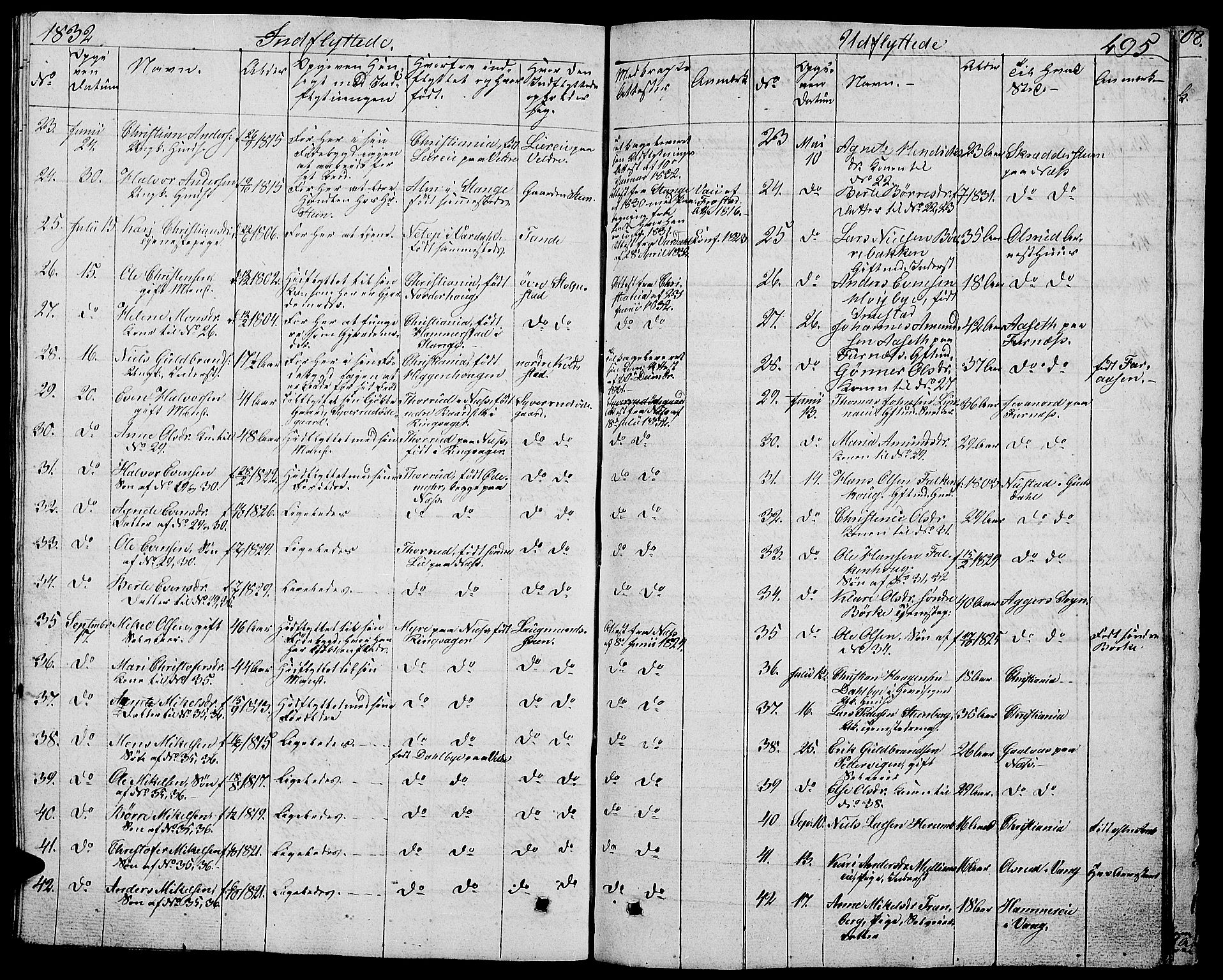 Ringsaker prestekontor, SAH/PREST-014/L/La/L0004: Parish register (copy) no. 4, 1827-1838, p. 495