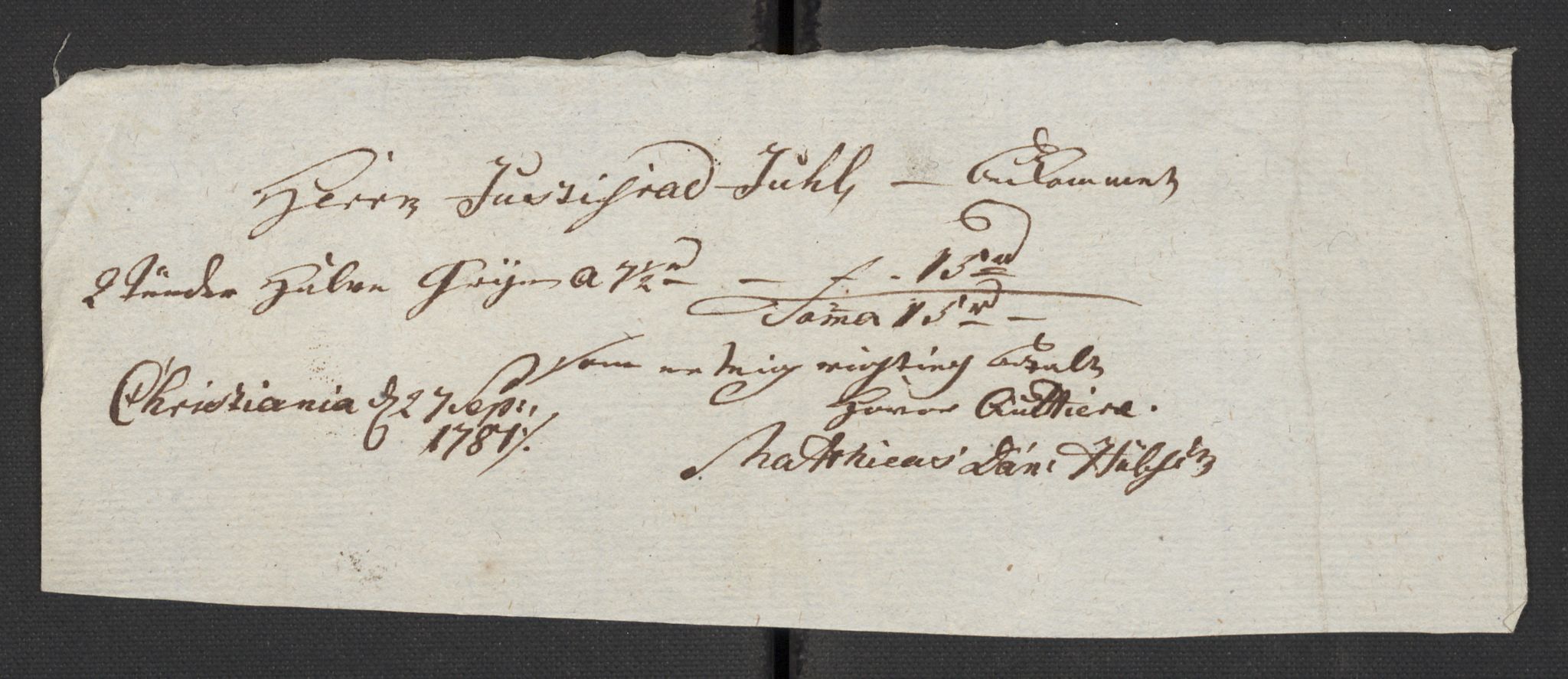 Oslo politidistrikt, AV/SAO-A-10085/D/Da/L0003: Innkomne brev, pro memoria m.v., 1781, p. 138