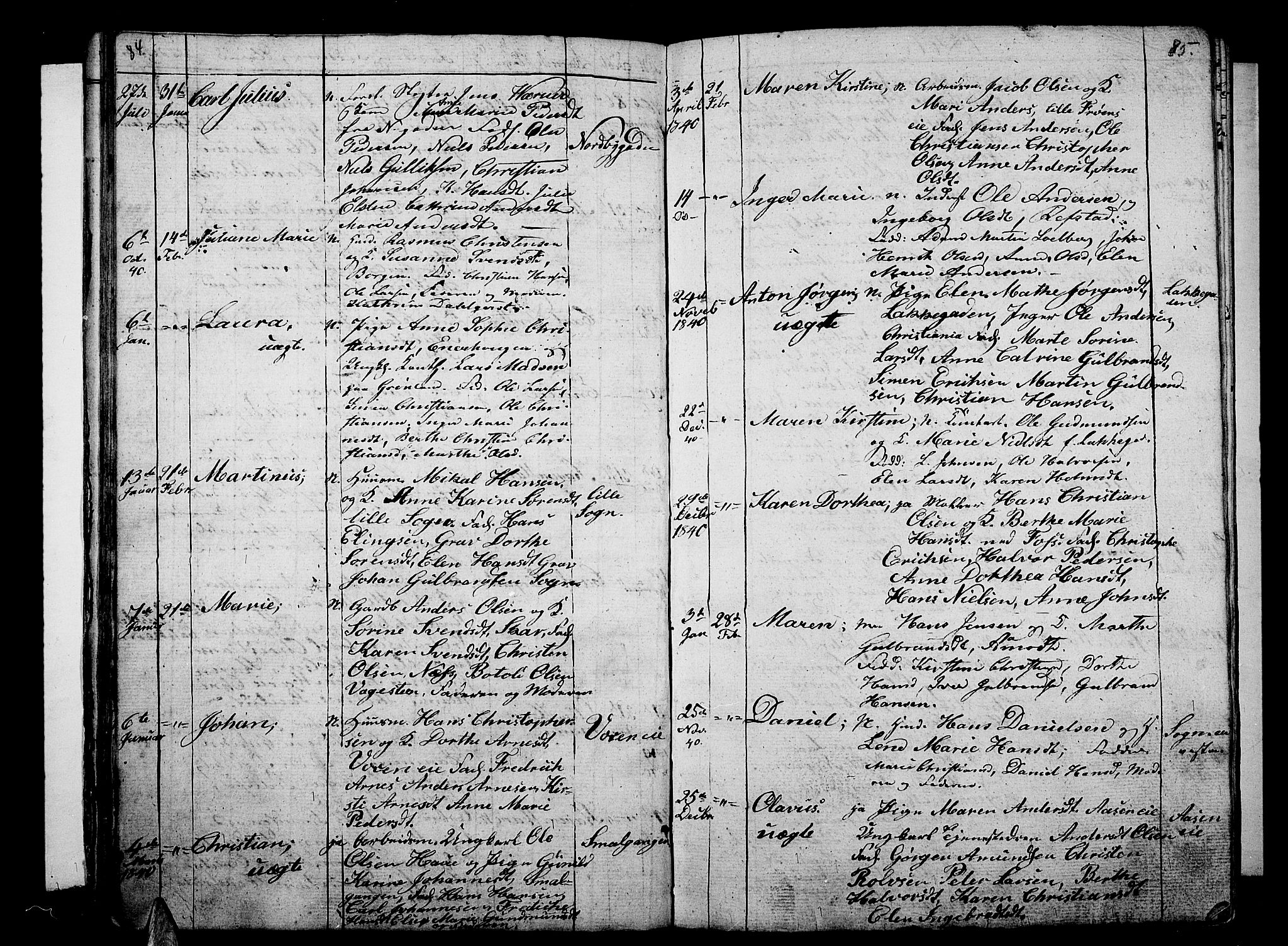 Aker prestekontor kirkebøker, AV/SAO-A-10861/G/L0007: Parish register (copy) no. 7, 1838-1846, p. 84-85