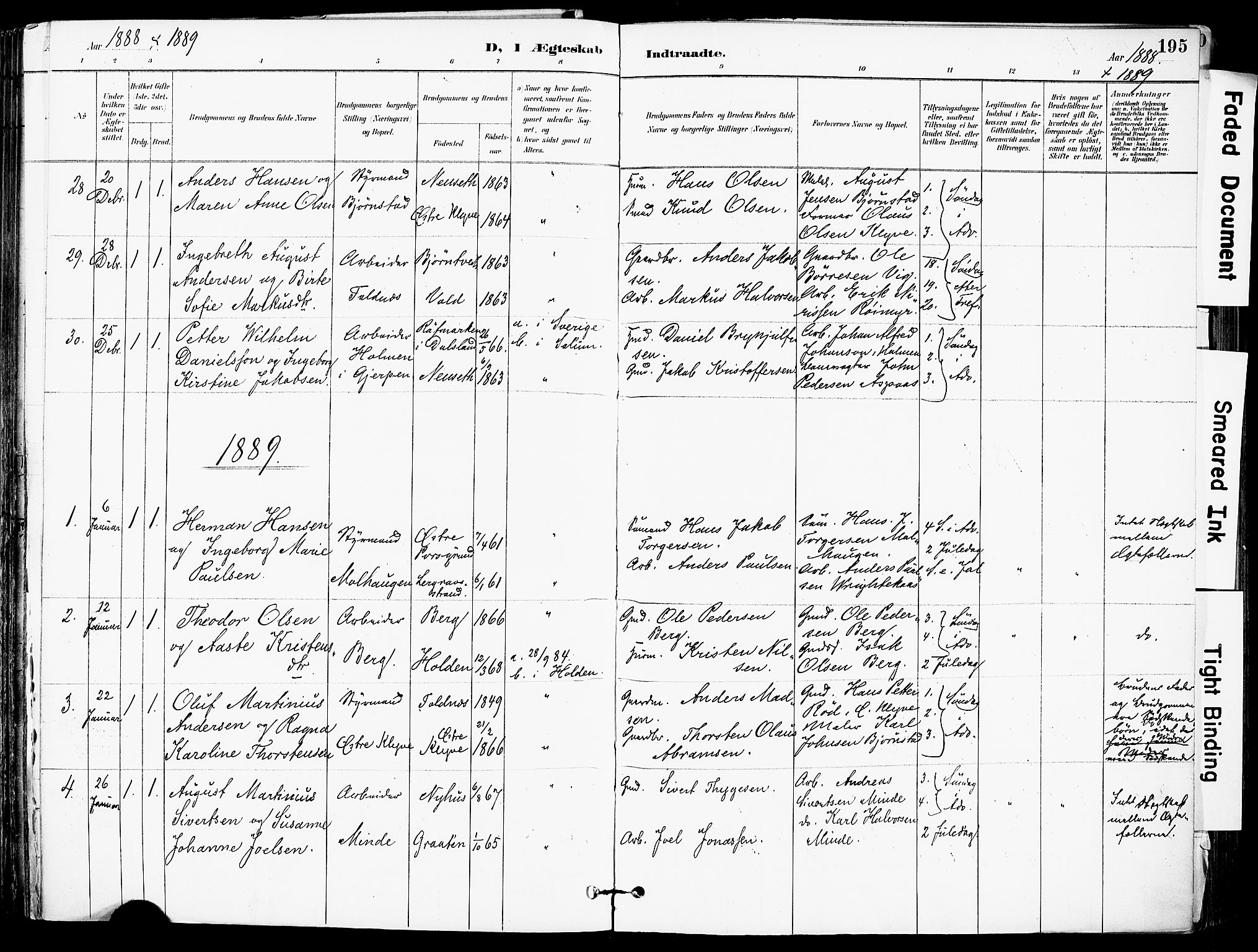 Solum kirkebøker, SAKO/A-306/F/Fa/L0010: Parish register (official) no. I 10, 1888-1898, p. 195