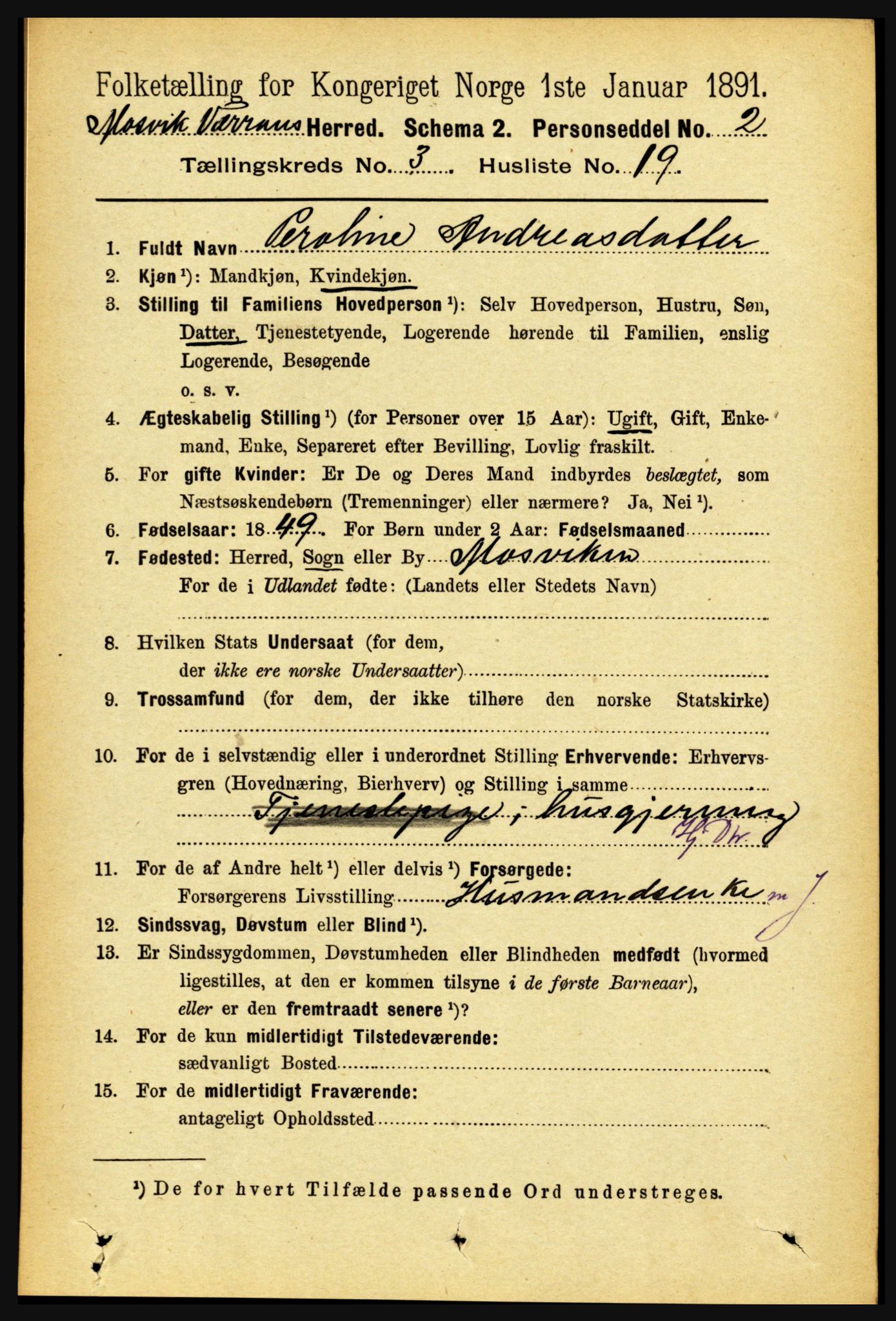 RA, 1891 census for 1723 Mosvik og Verran, 1891, p. 1056