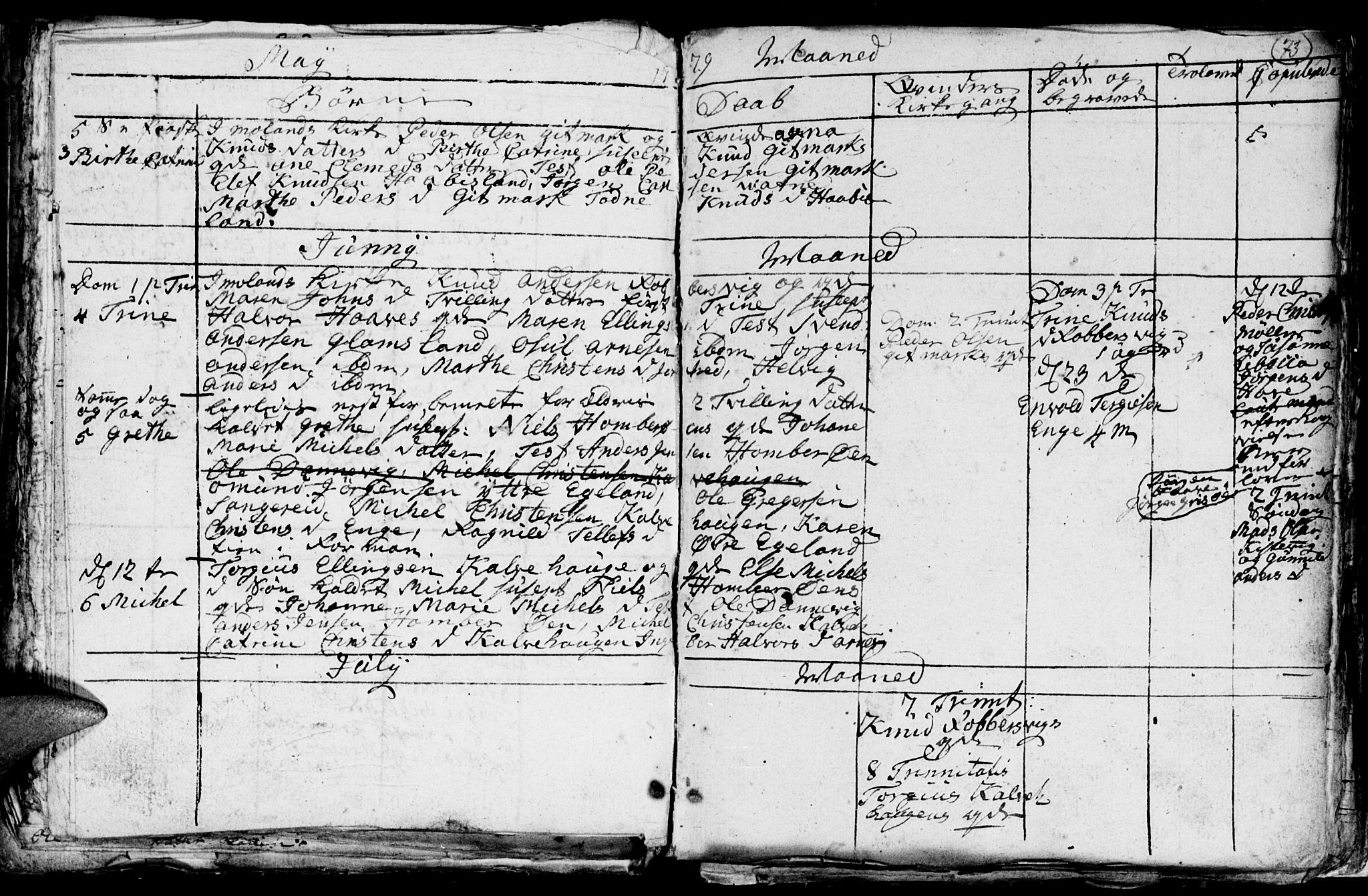 Hommedal sokneprestkontor, AV/SAK-1111-0023/F/Fb/Fba/L0001: Parish register (copy) no. B 1, 1758-1791, p. 73