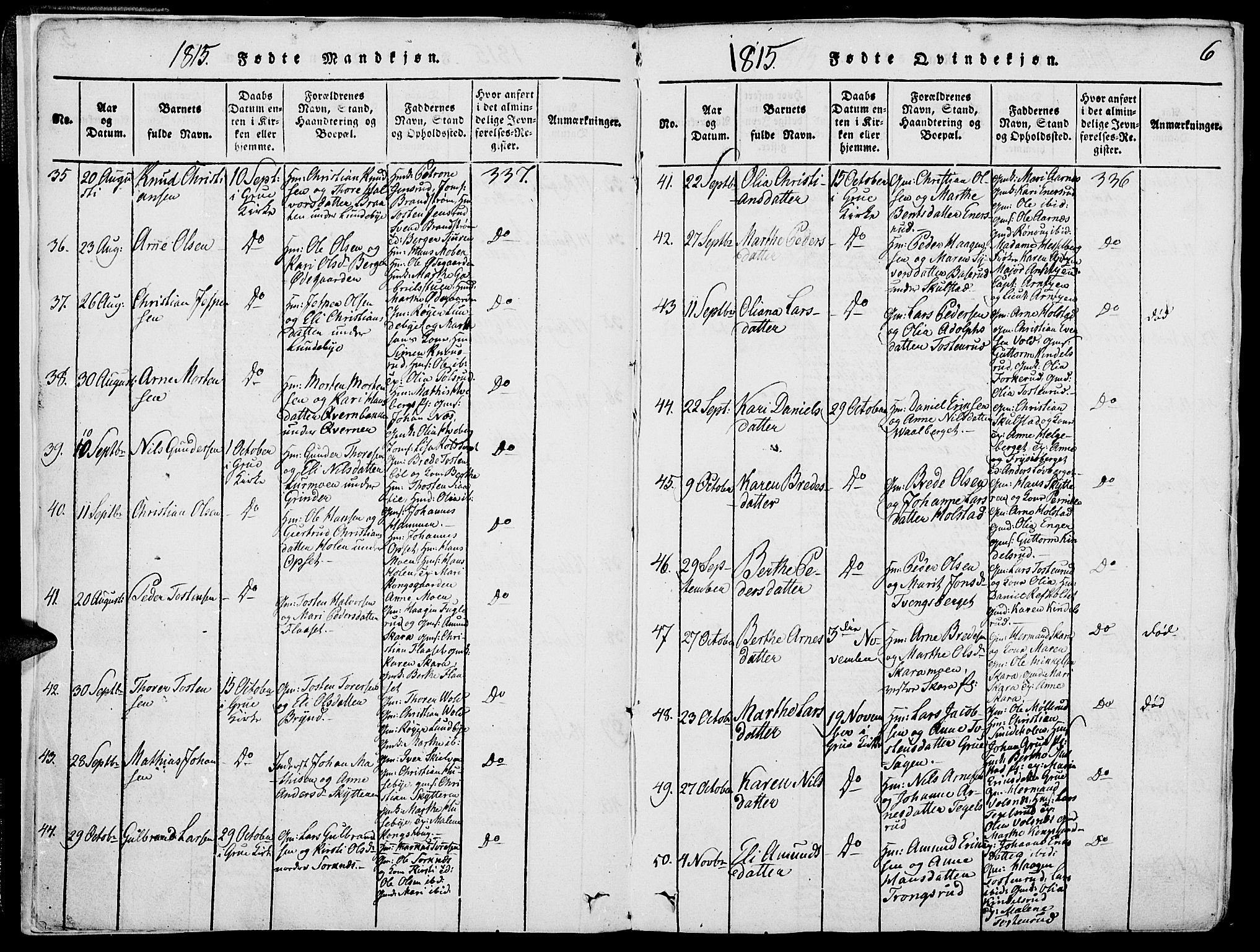 Grue prestekontor, AV/SAH-PREST-036/H/Ha/Hab/L0002: Parish register (copy) no. 2, 1815-1841, p. 6