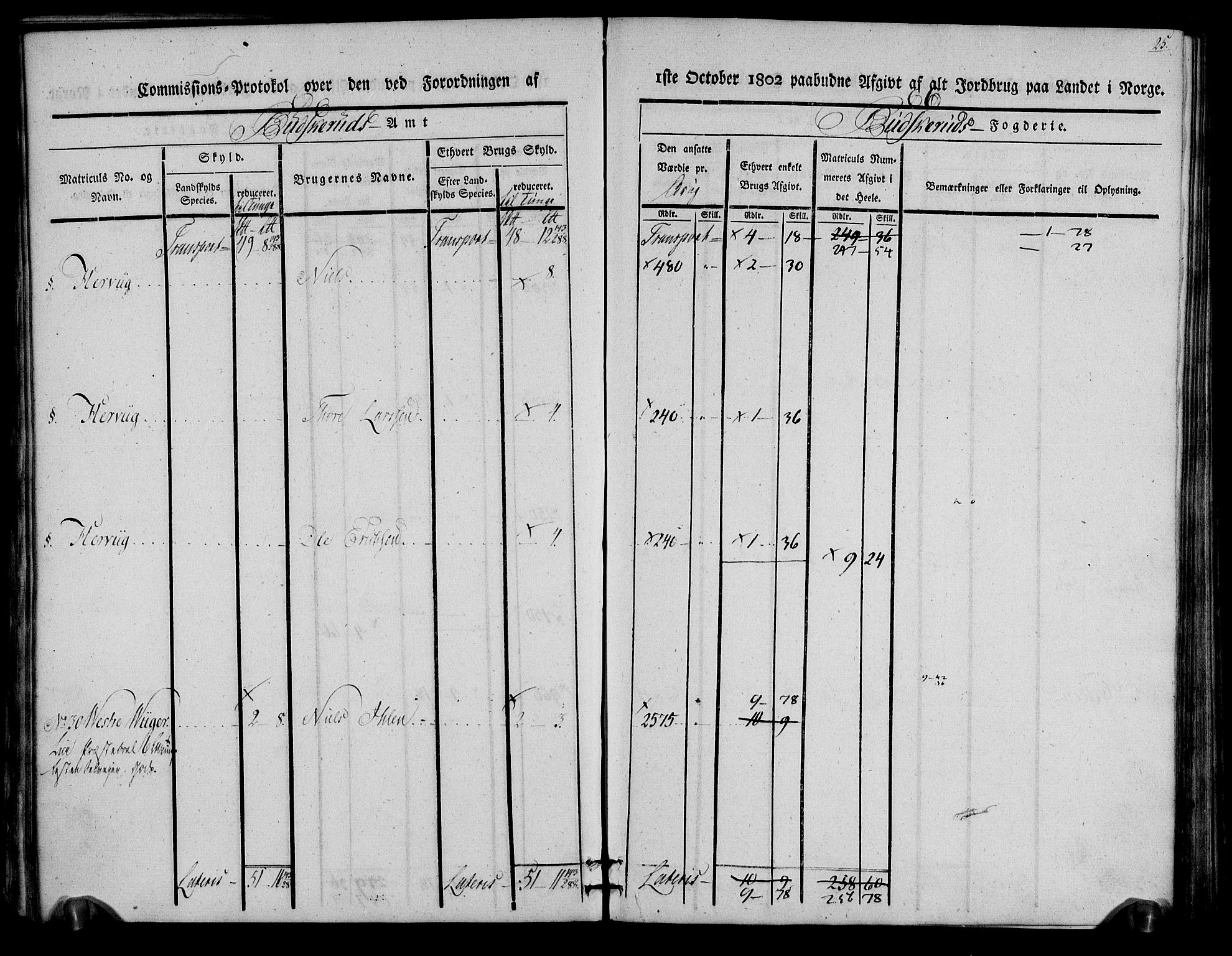 Rentekammeret inntil 1814, Realistisk ordnet avdeling, AV/RA-EA-4070/N/Ne/Nea/L0059: Buskerud fogderi. Kommisjonsprotokoll for Modum prestegjeld, 1803, p. 25