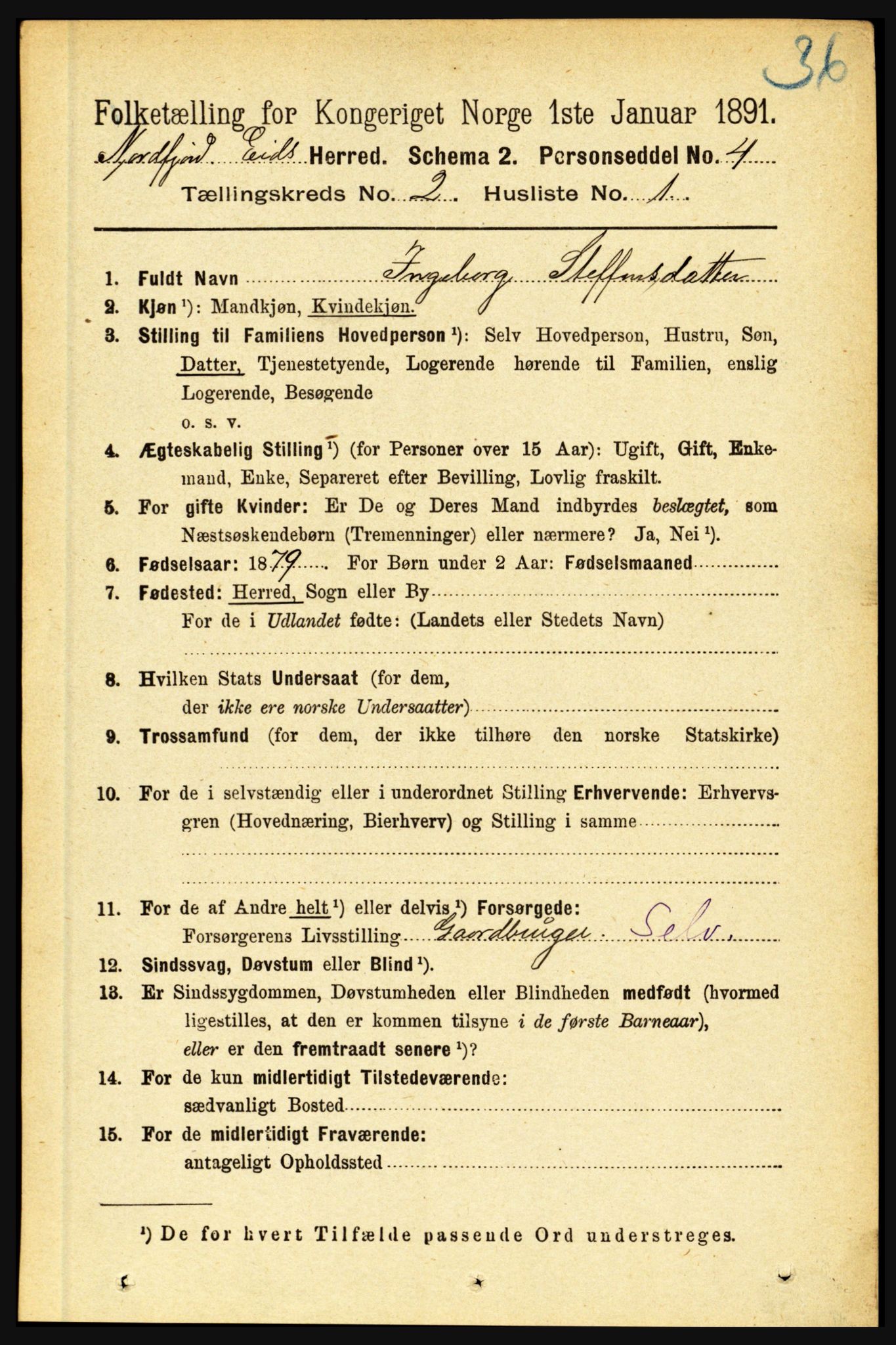 RA, 1891 census for 1443 Eid, 1891, p. 313