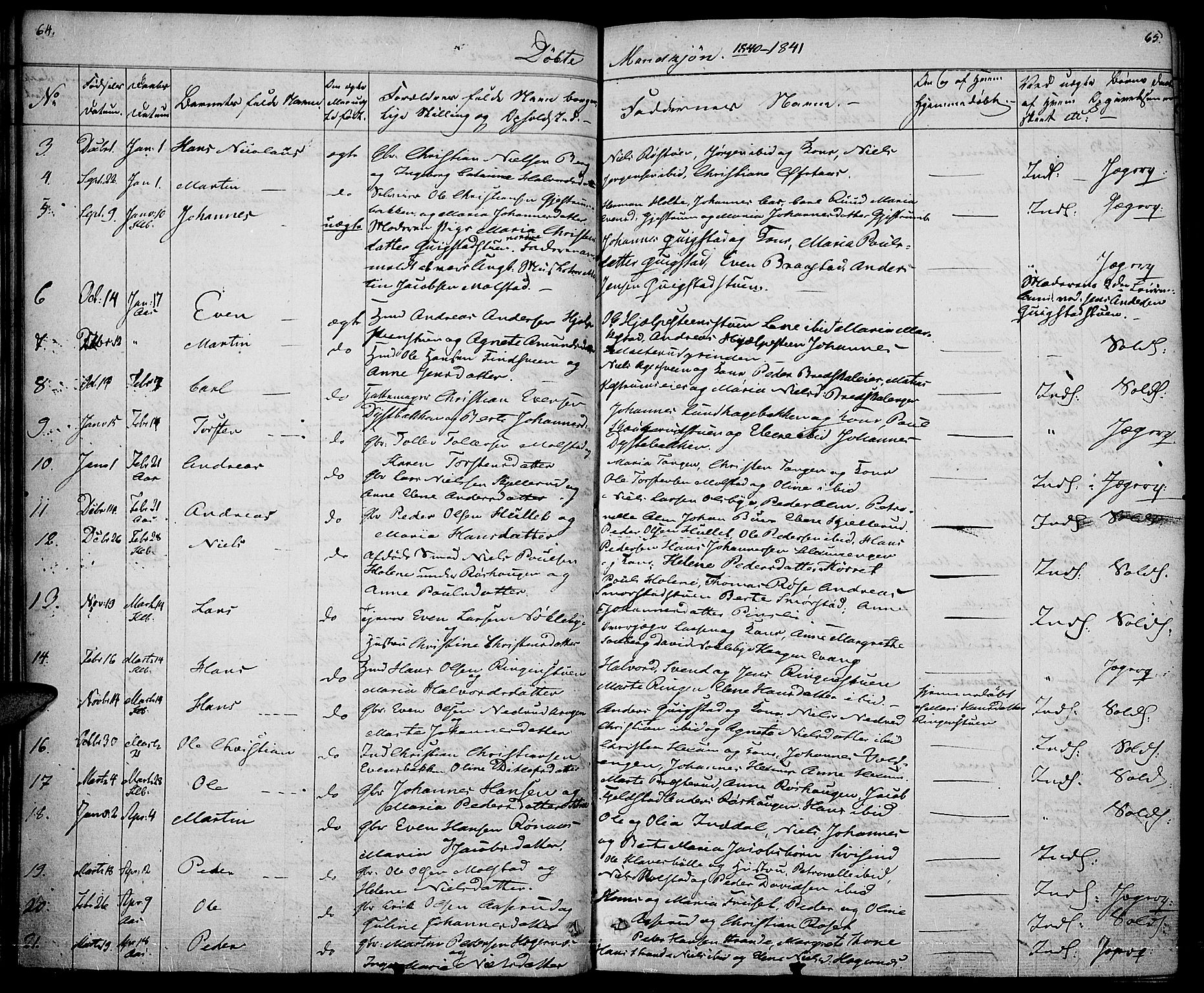 Vestre Toten prestekontor, SAH/PREST-108/H/Ha/Haa/L0003: Parish register (official) no. 3, 1836-1843, p. 64-65