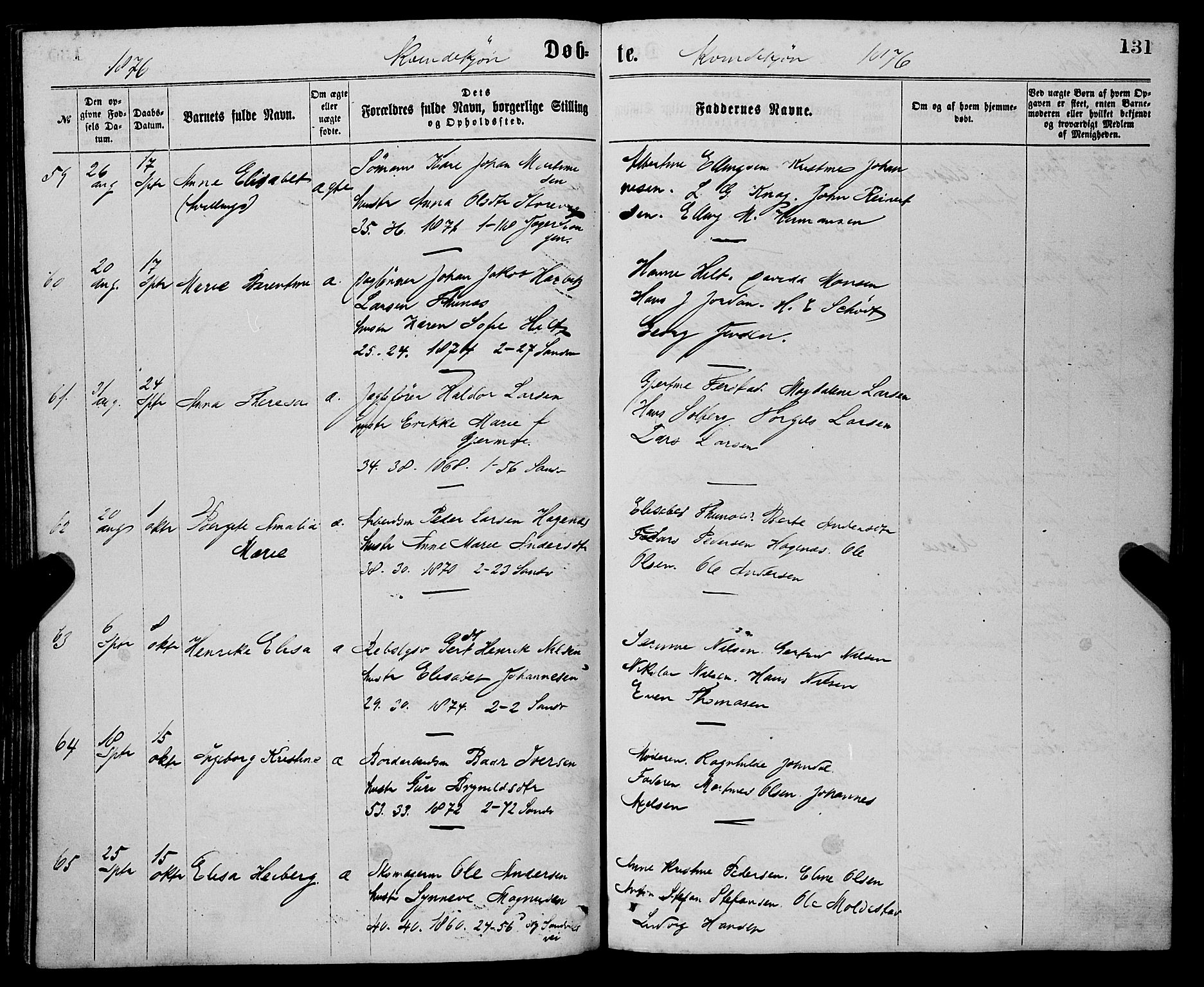 Sandviken Sokneprestembete, AV/SAB-A-77601/H/Ha/L0001: Parish register (official) no. A 1, 1867-1877, p. 131