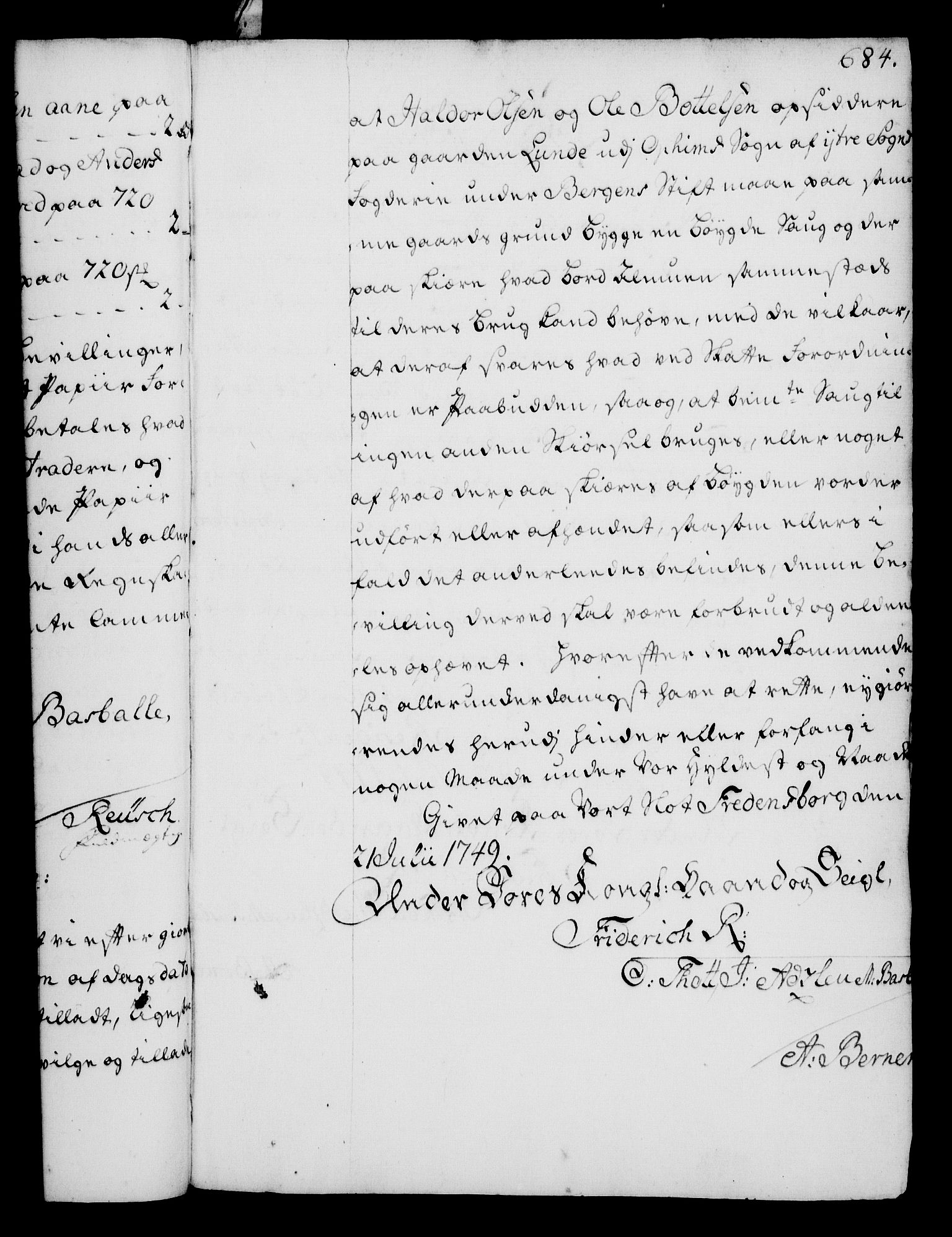Rentekammeret, Kammerkanselliet, RA/EA-3111/G/Gg/Gga/L0005: Norsk ekspedisjonsprotokoll med register (merket RK 53.5), 1741-1749, p. 684