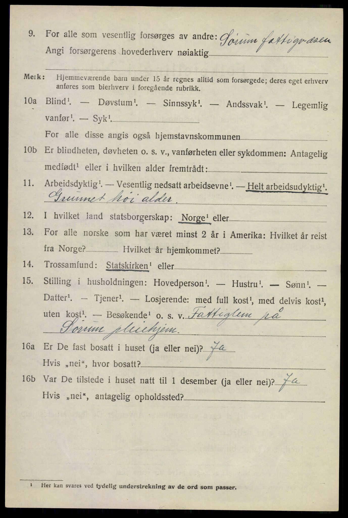 SAO, 1920 census for Sørum, 1920, p. 4626