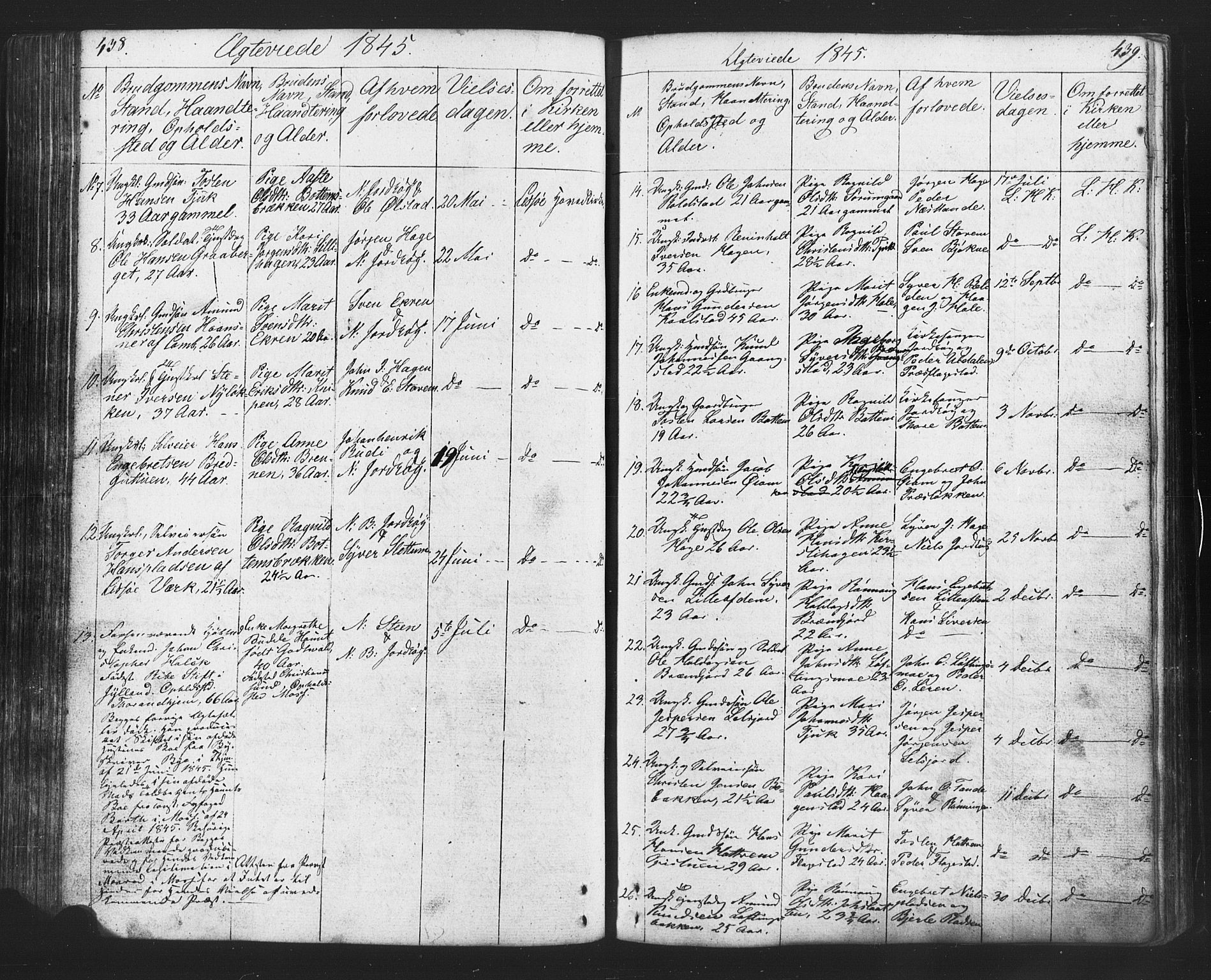 Lesja prestekontor, SAH/PREST-068/H/Ha/Hab/L0002: Parish register (copy) no. 2, 1832-1850, p. 438-439