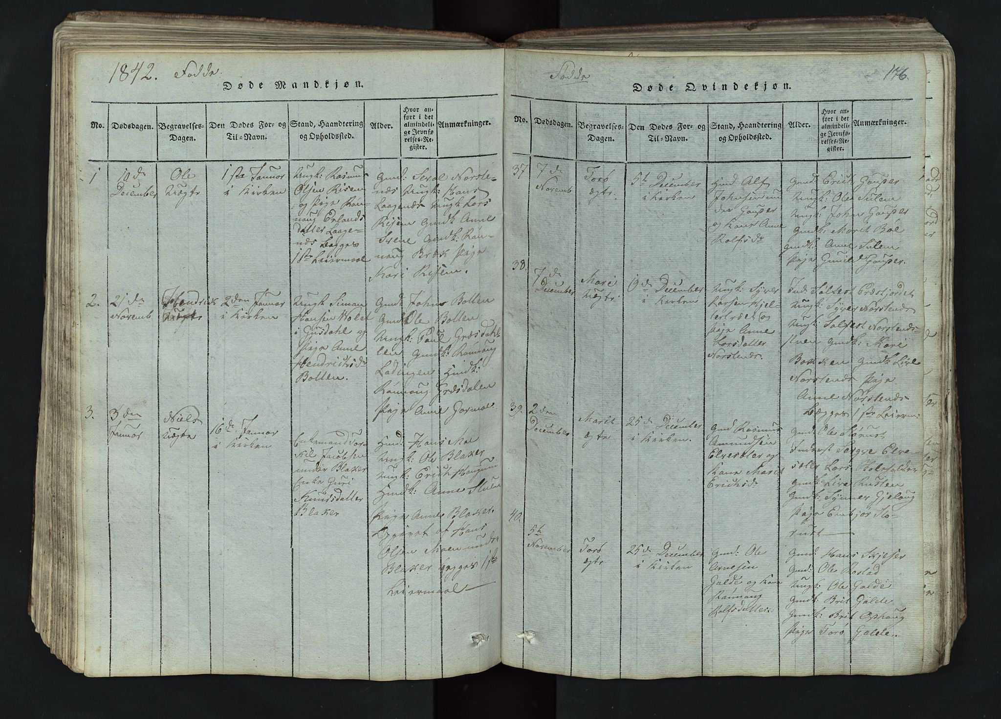 Lom prestekontor, SAH/PREST-070/L/L0002: Parish register (copy) no. 2, 1815-1844, p. 176