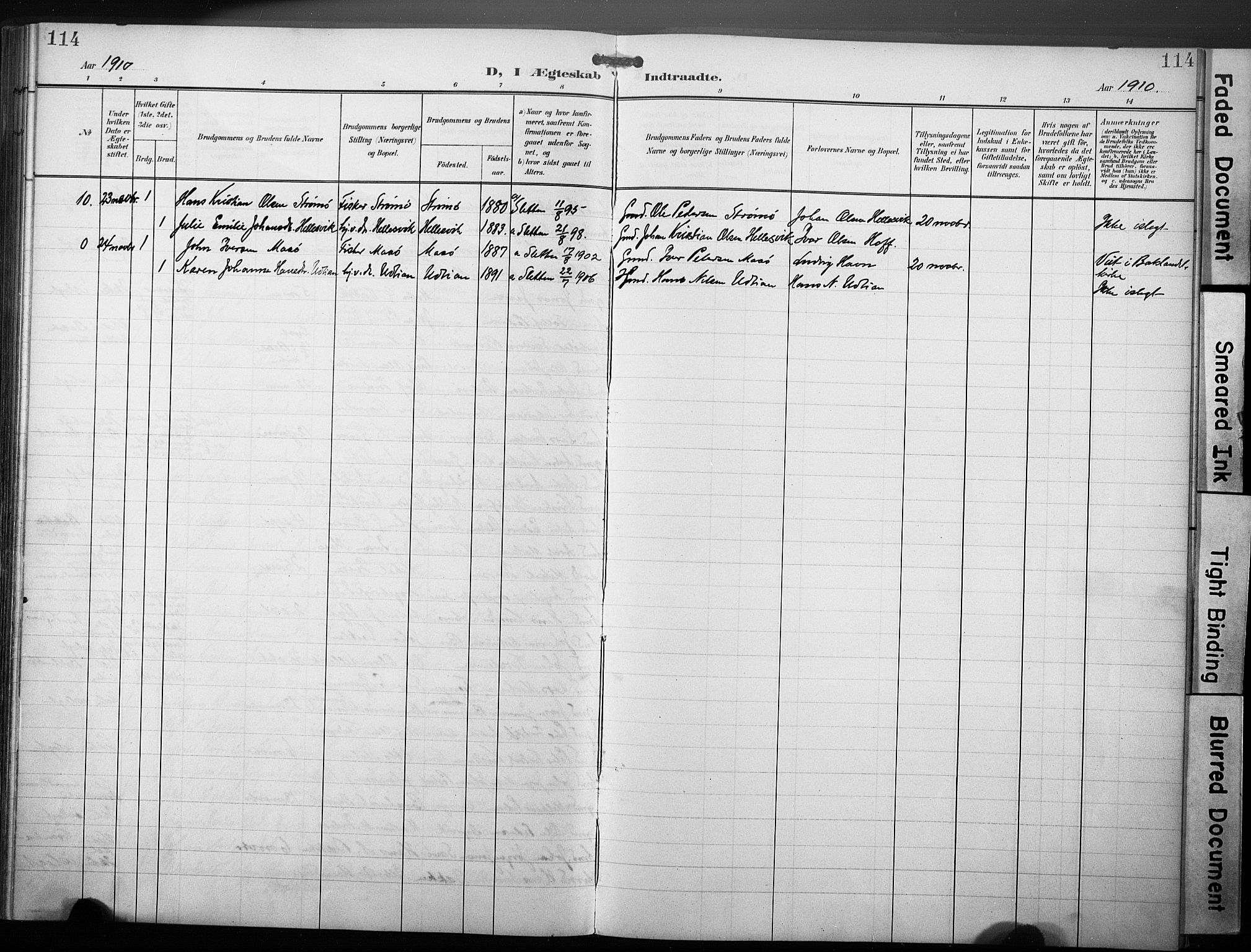 Ministerialprotokoller, klokkerbøker og fødselsregistre - Sør-Trøndelag, SAT/A-1456/640/L0580: Parish register (official) no. 640A05, 1902-1910, p. 114