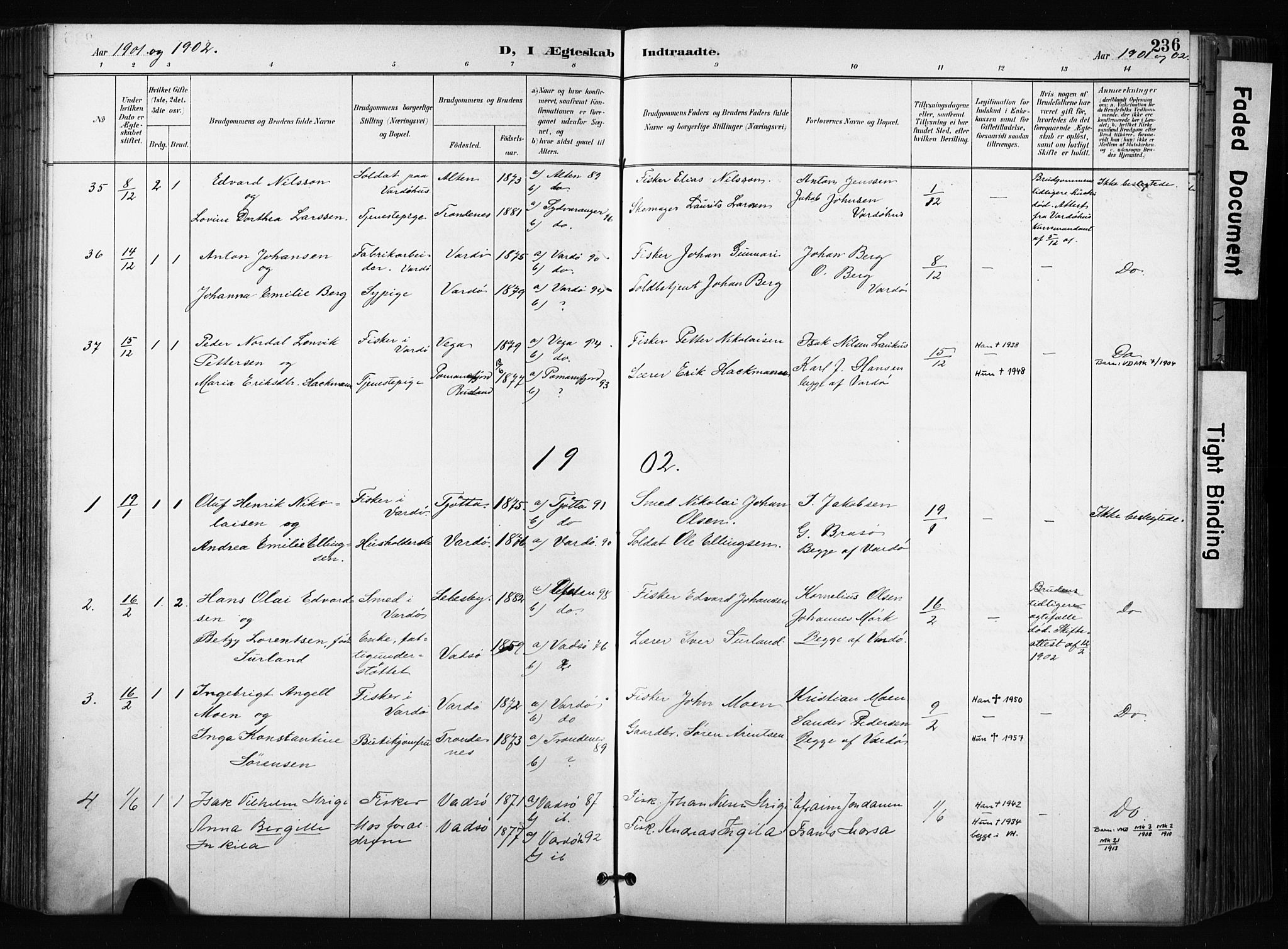 Vardø sokneprestkontor, SATØ/S-1332/H/Ha/L0010kirke: Parish register (official) no. 10, 1895-1907, p. 236