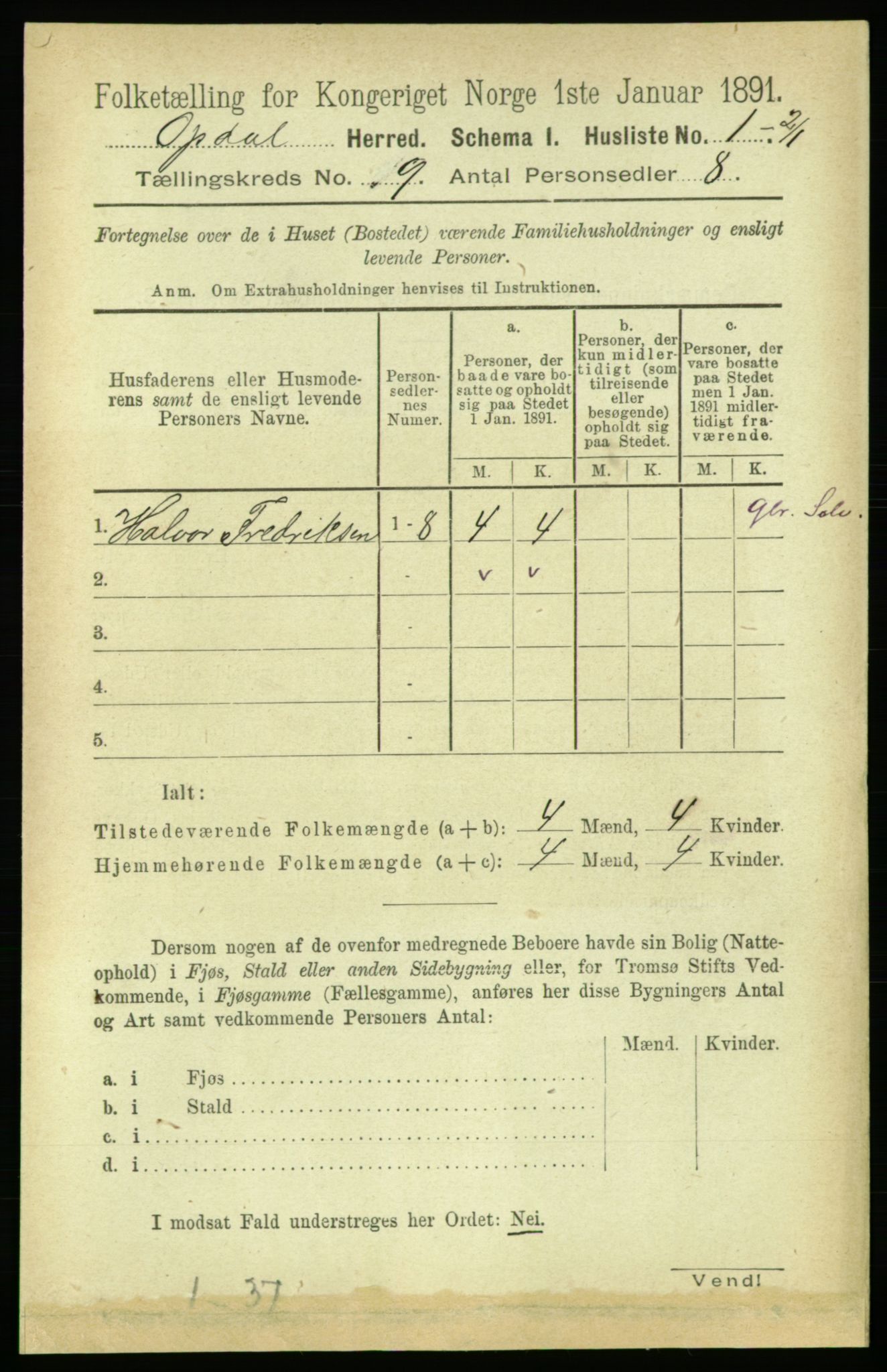 RA, 1891 census for 1634 Oppdal, 1891, p. 4677