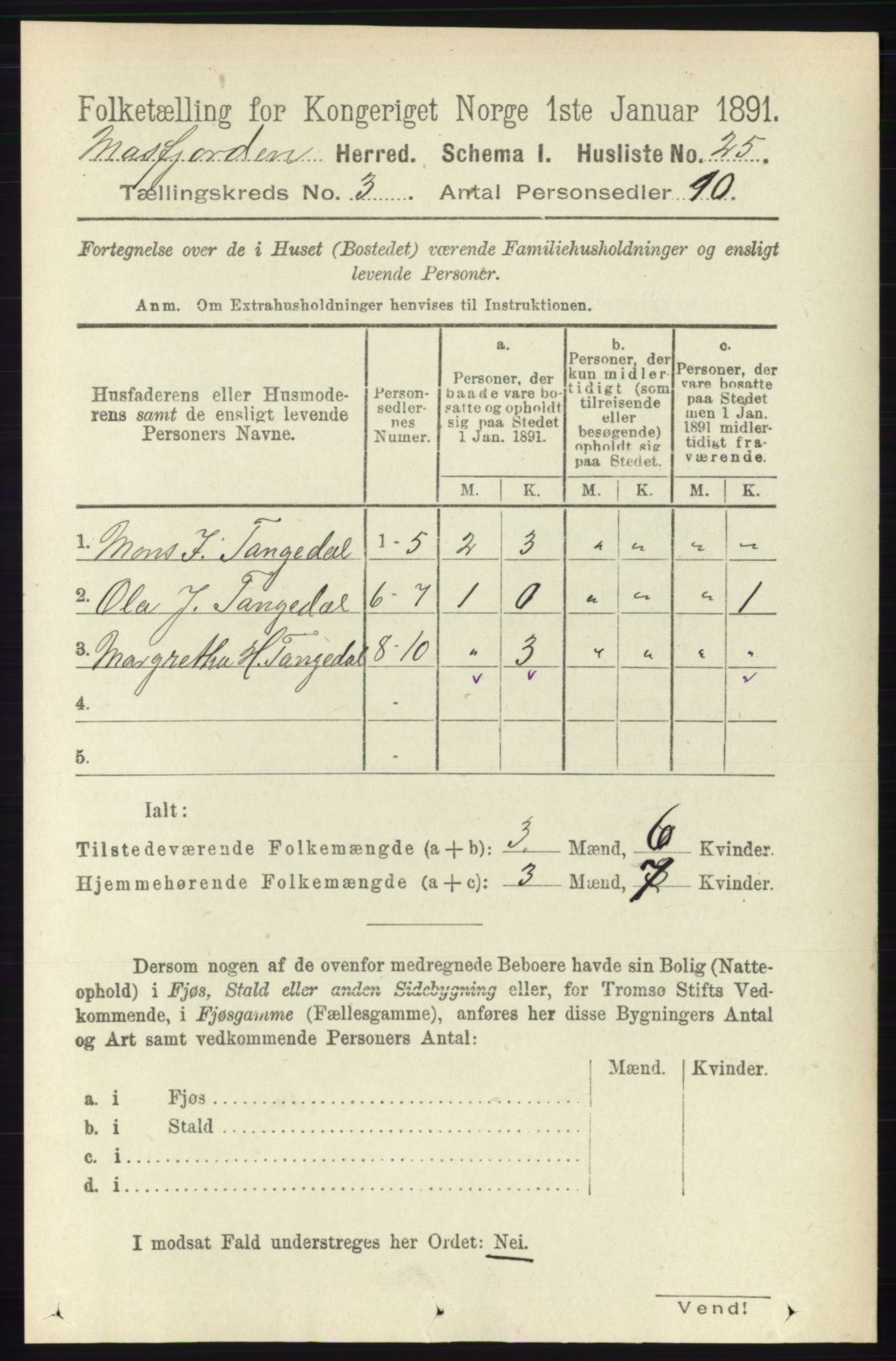 RA, 1891 census for 1266 Masfjorden, 1891, p. 520